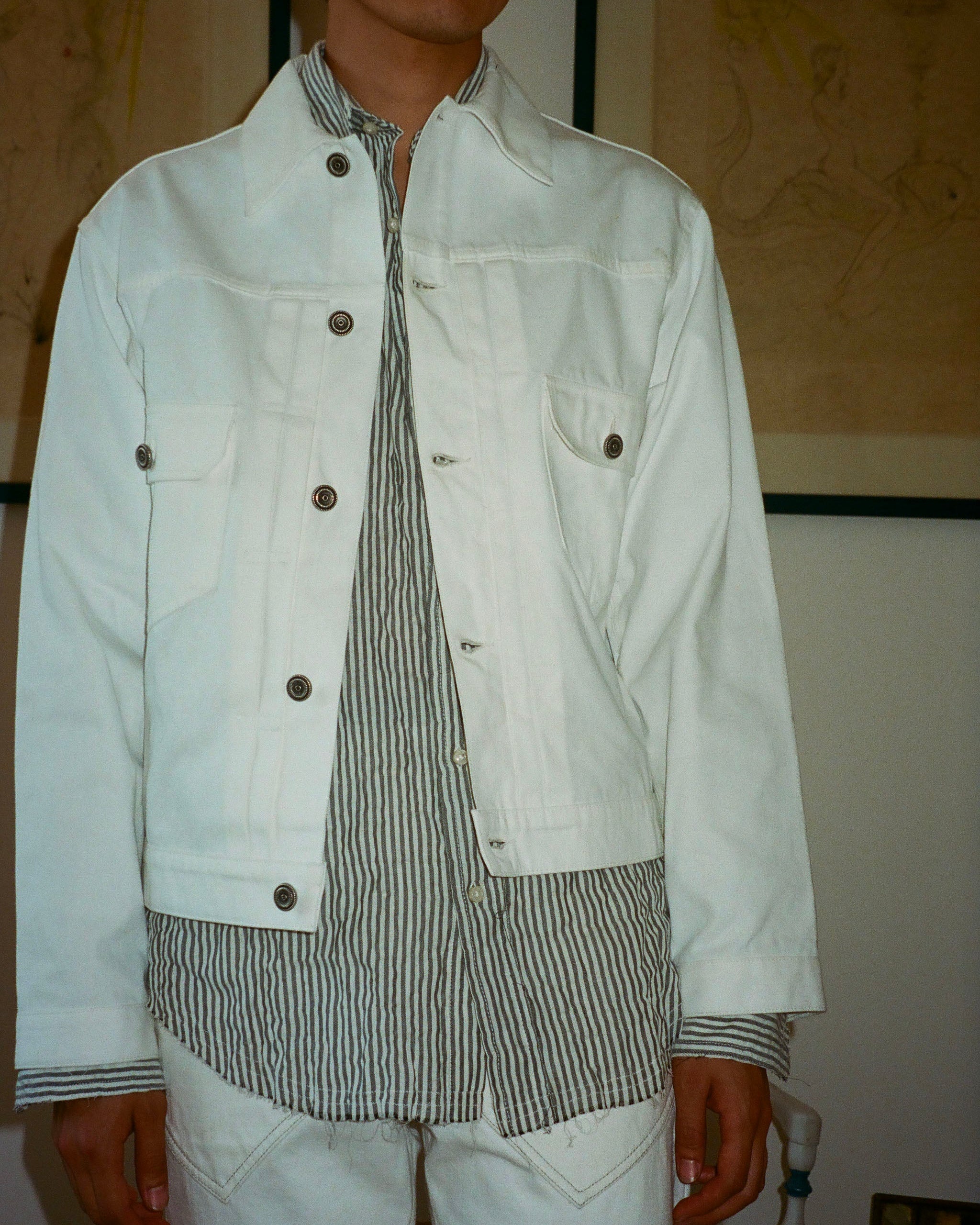 VESTE ALAIN CANVA BLANC