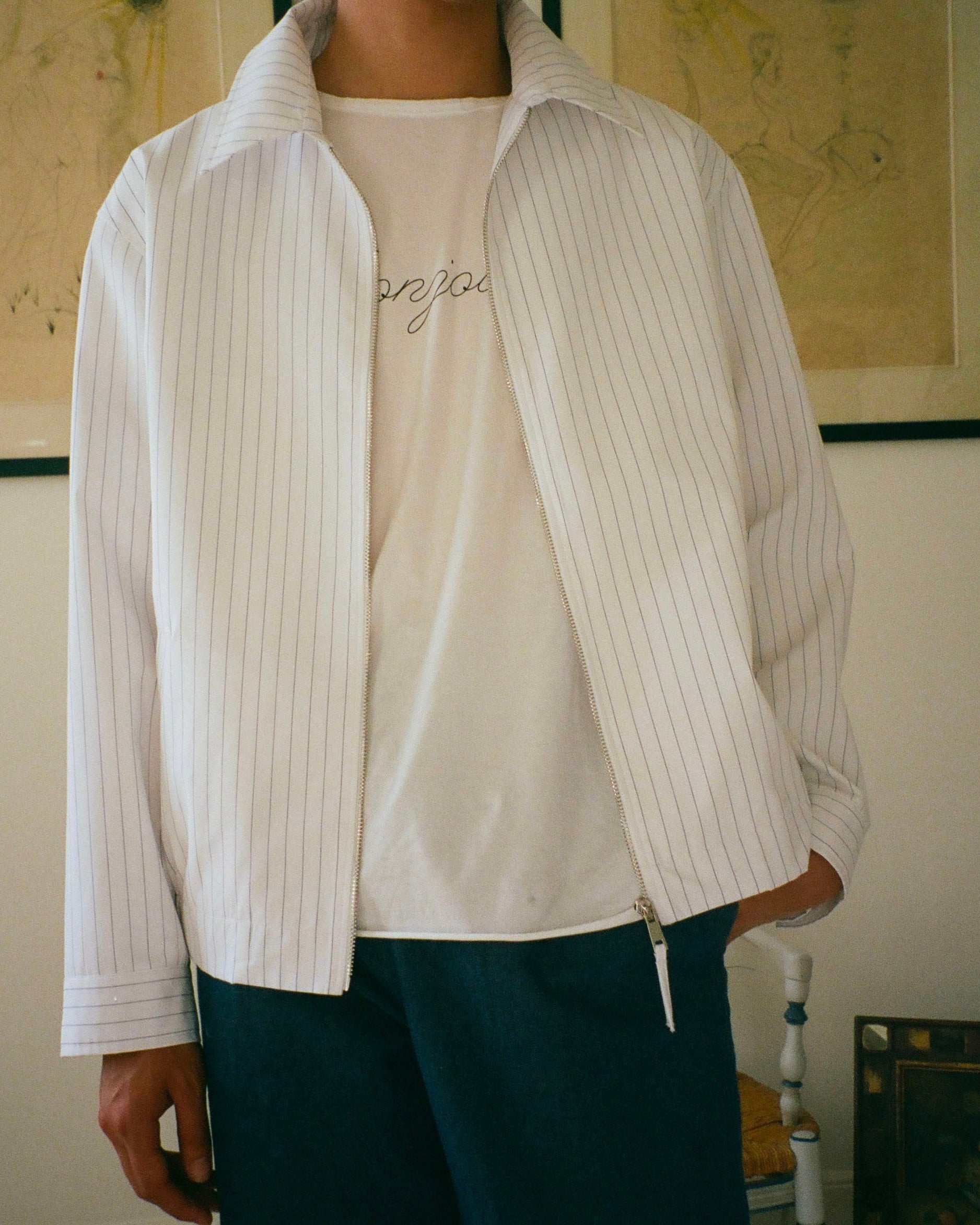 VESTE LIPP RAYURES AZUR