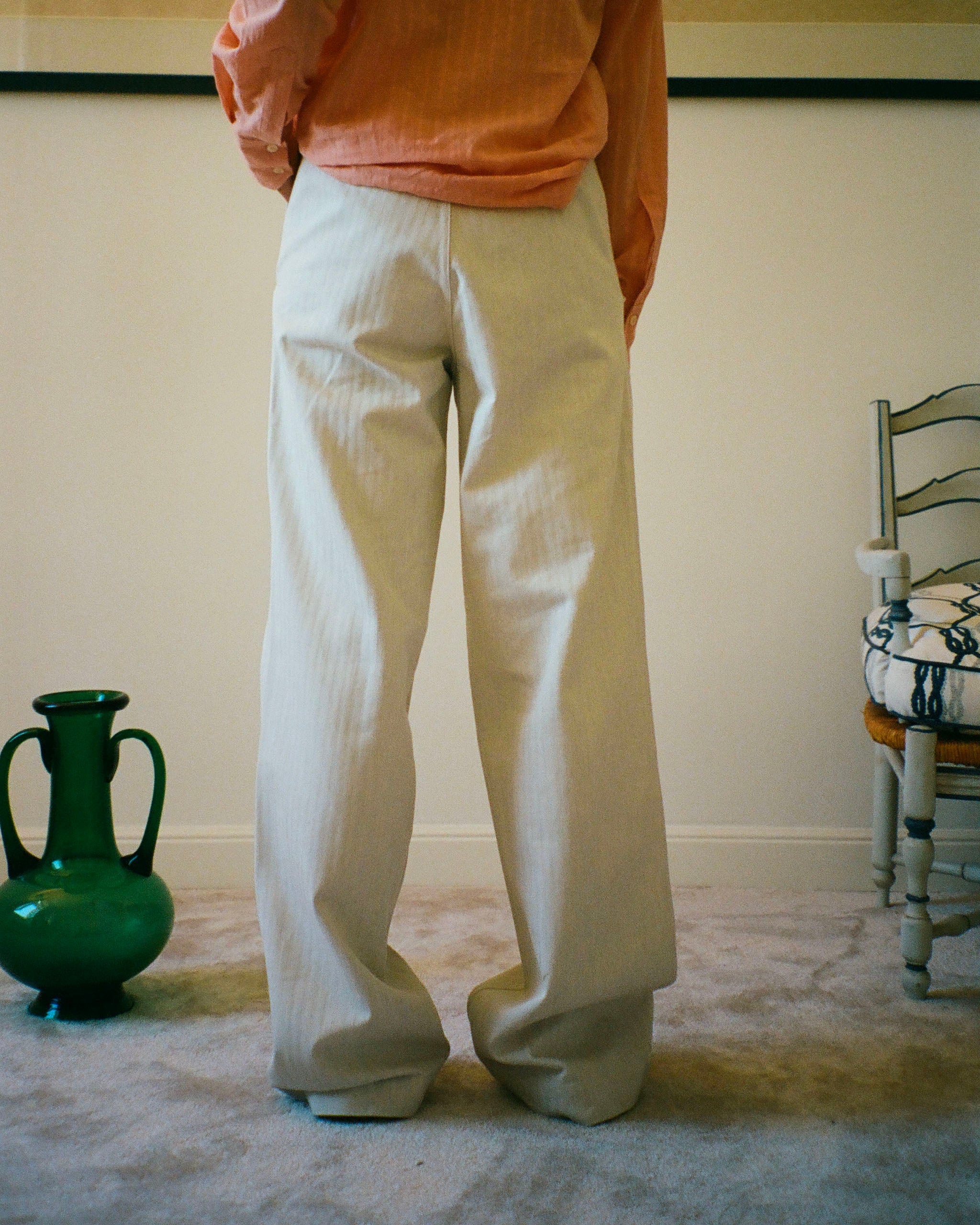 PANTALON A PONT HERRINGBONE SABLE
