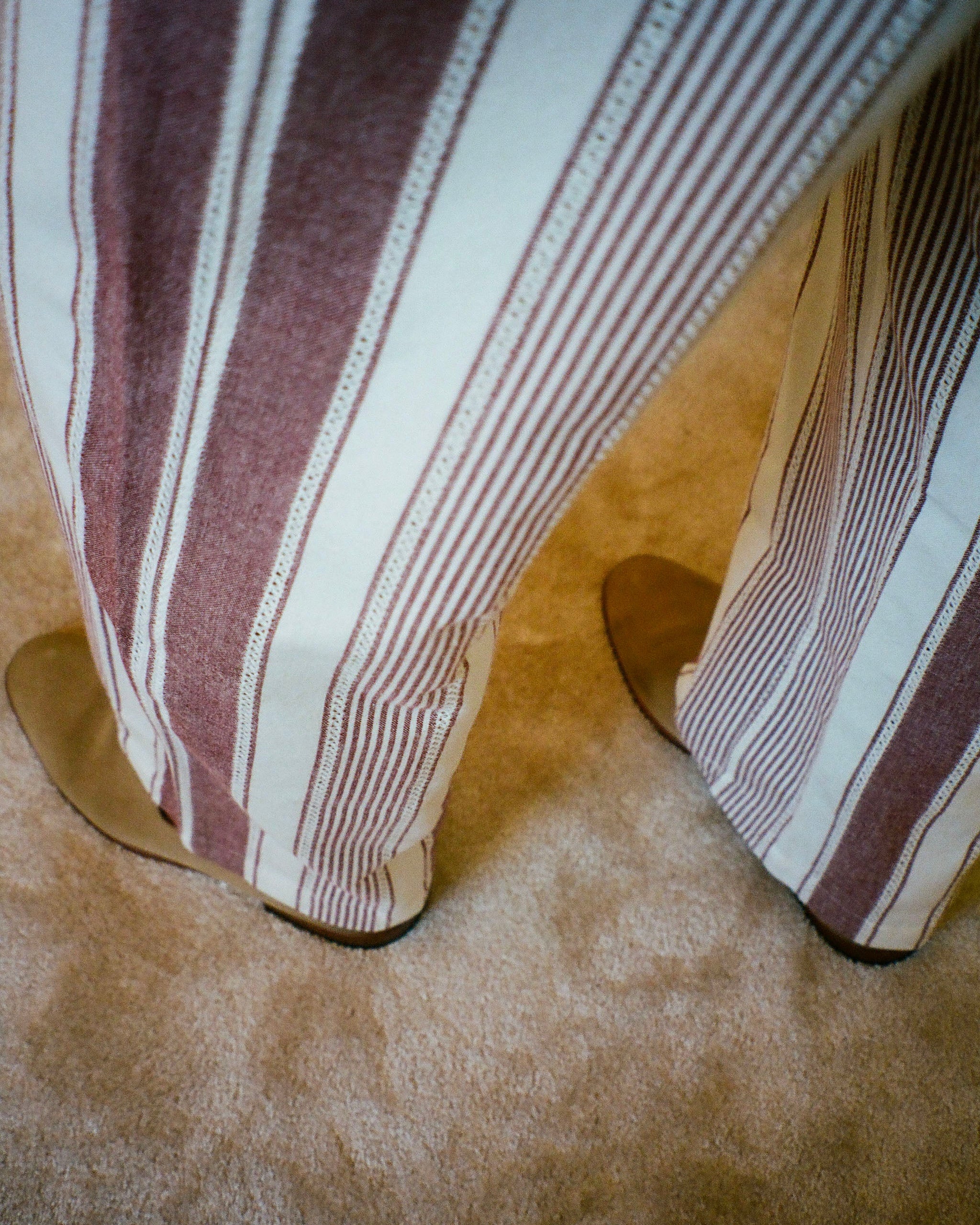 PANTALON CAPON RAYURES BORDEAUX