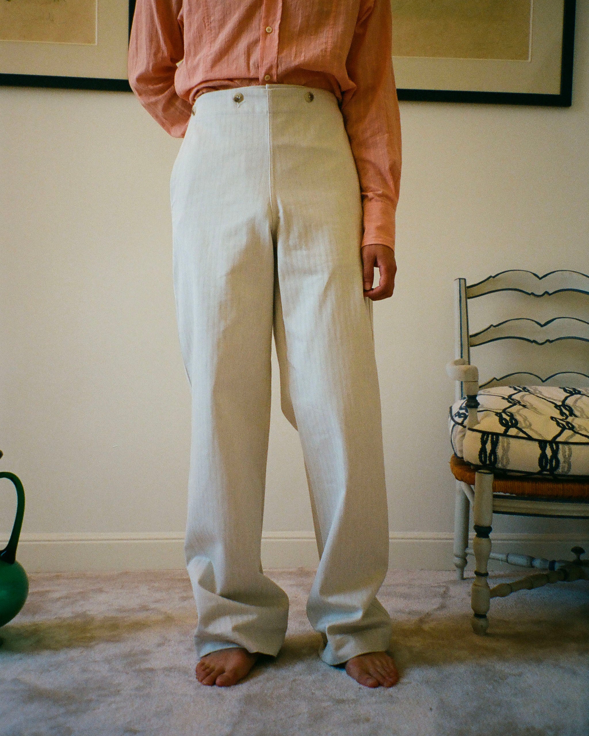 PANTALON A PONT HERRINGBONE SABLE