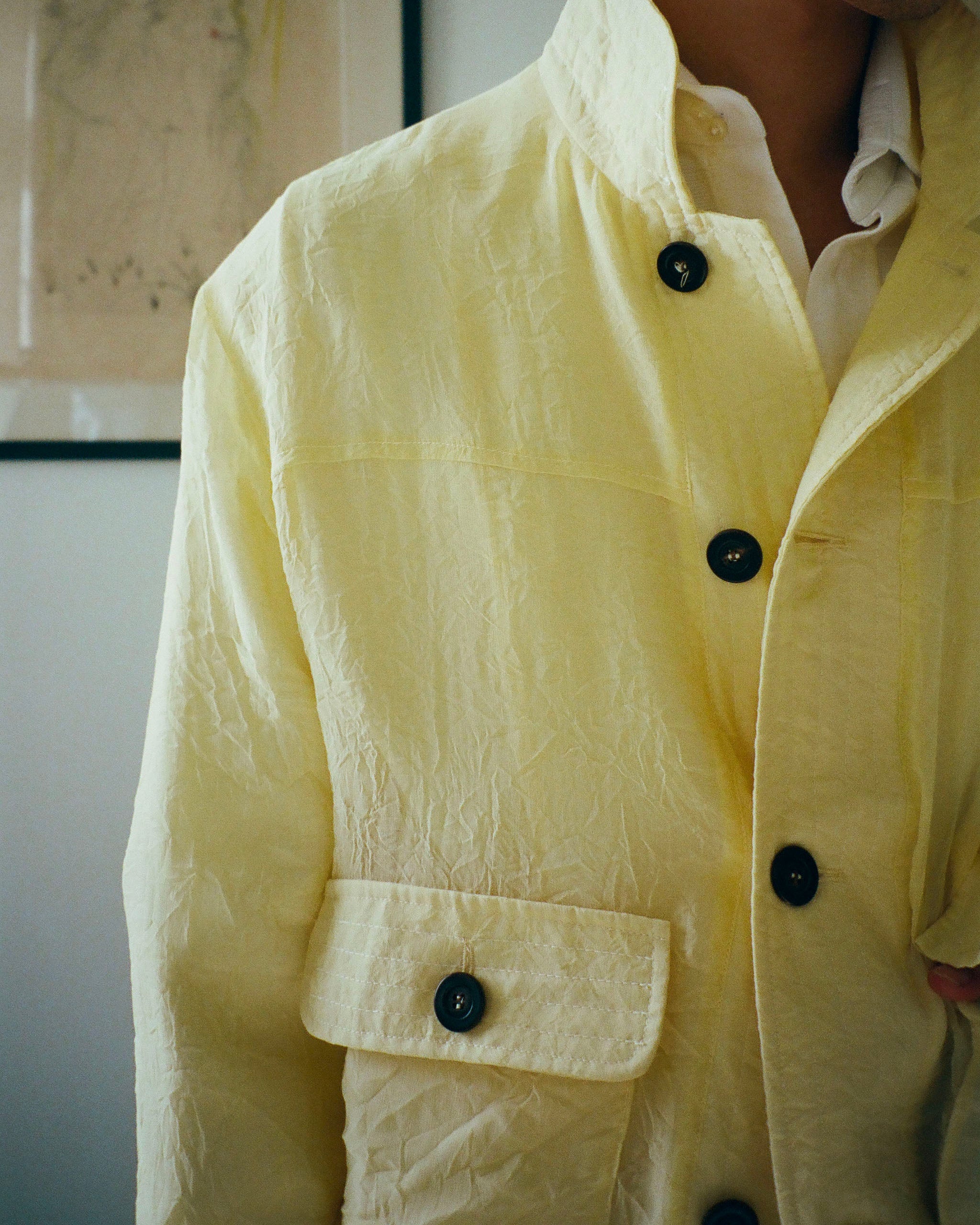 VESTE 8B99 FROISSÉE JAUNE