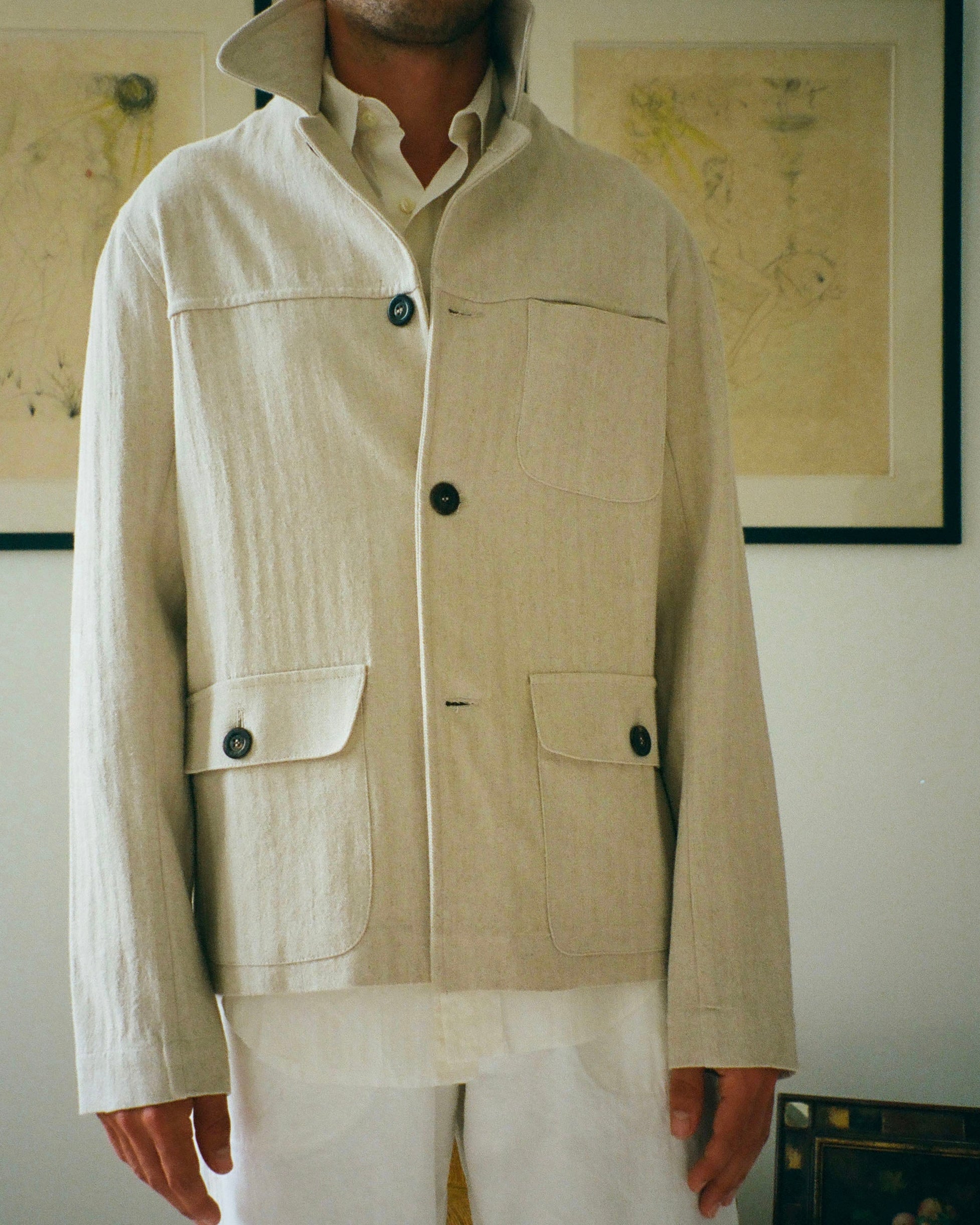 VESTE CAMARGE D'ÉTÉ HERRINGBONE SABLE