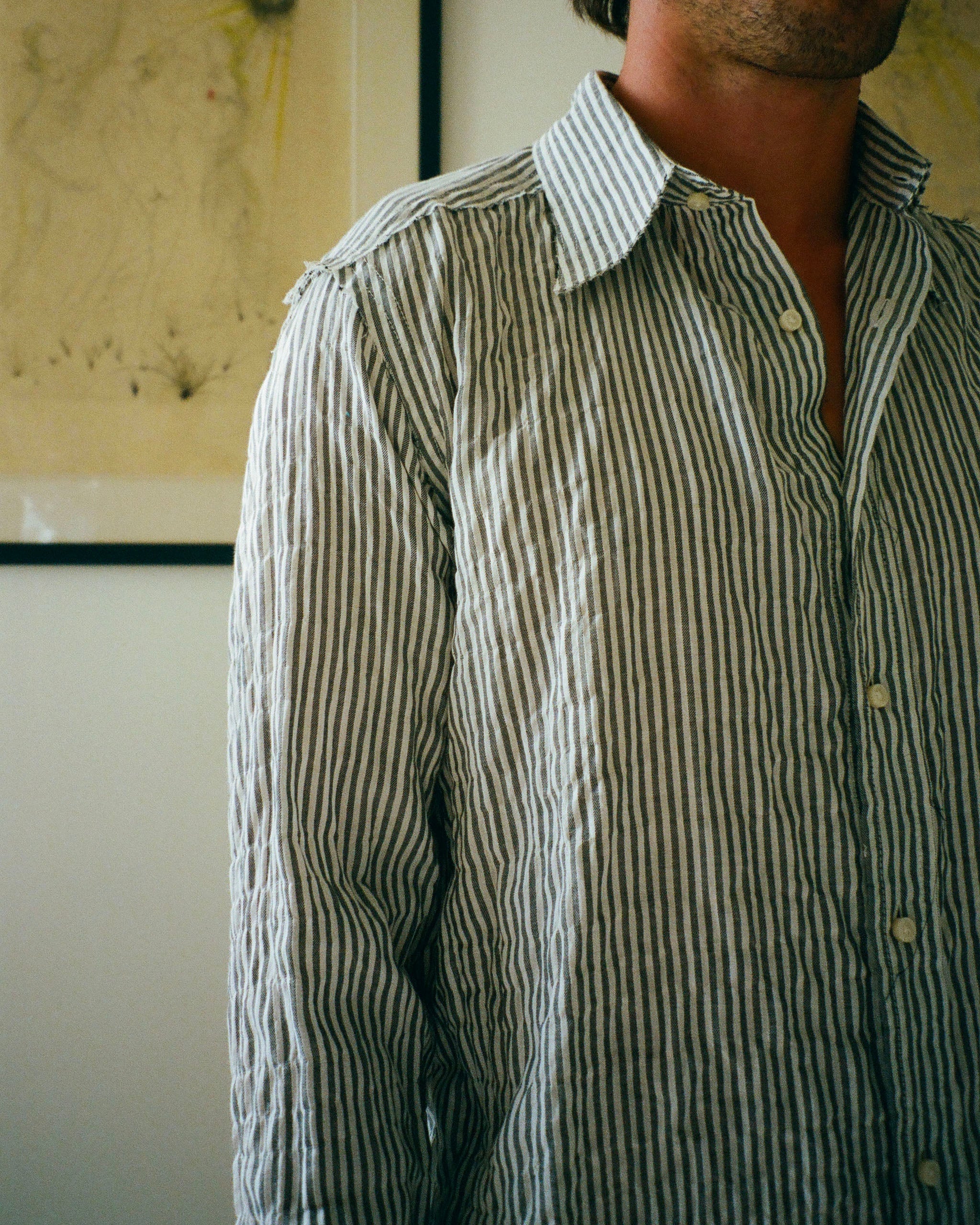 CHEMISE JAGGER HERRINGBONE BLUE