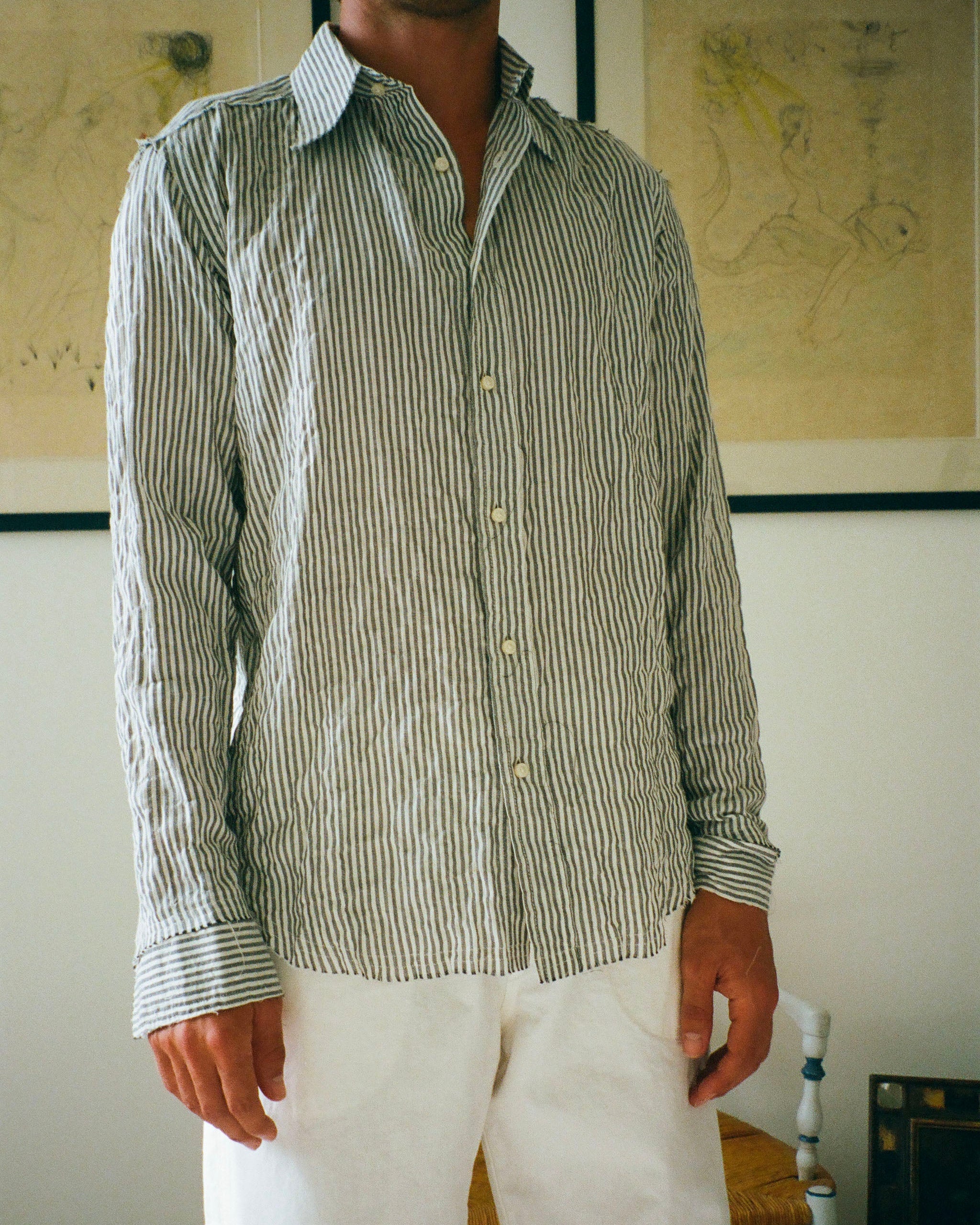 CHEMISE JAGGER HERRINGBONE BLUE