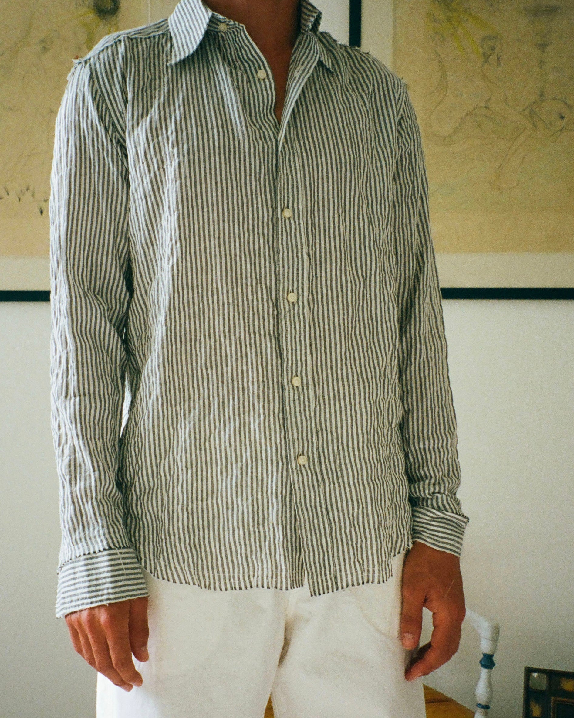 CHEMISE JAGGER HERRINGBONE BLUE