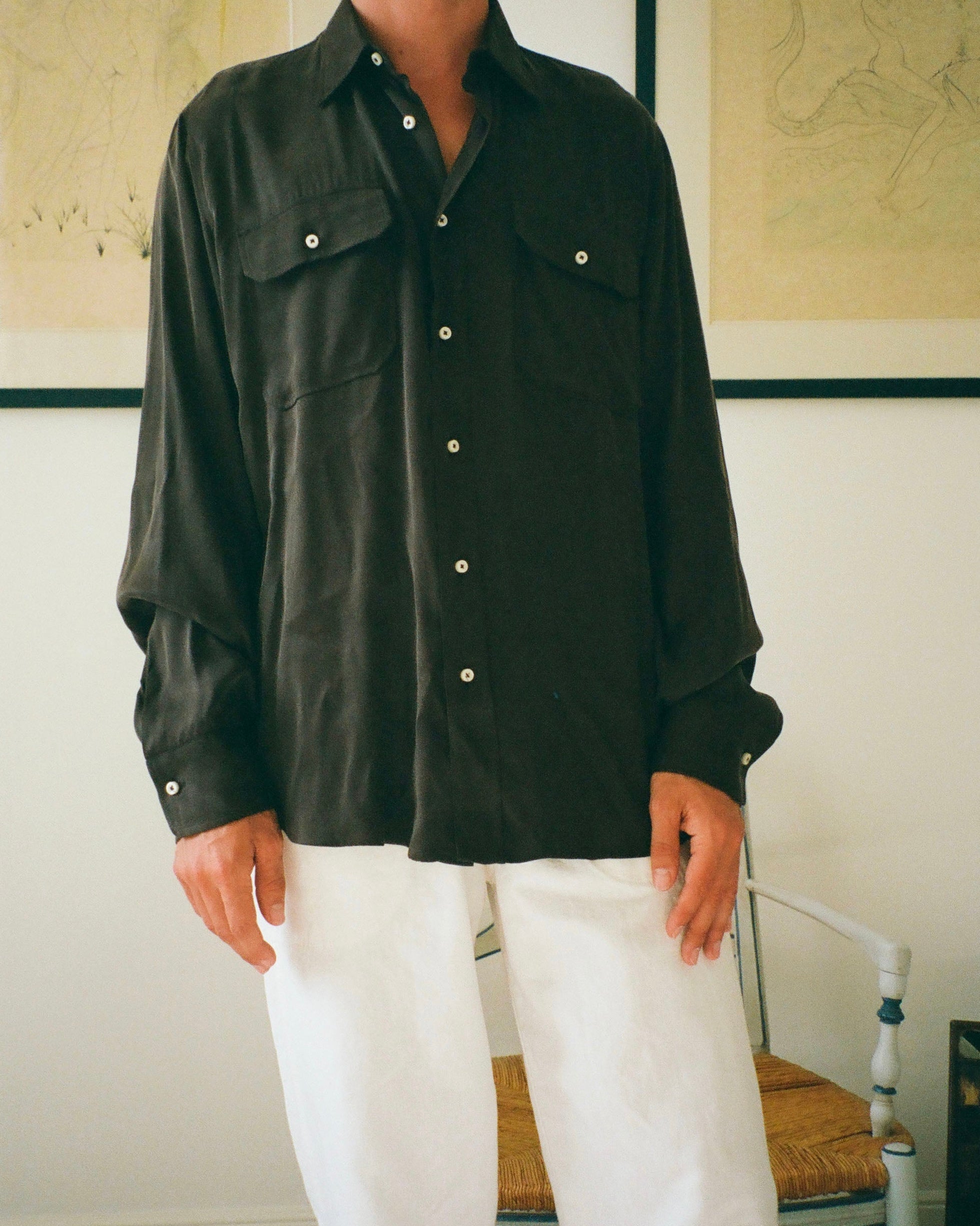 CHEMISE CAMARGUE SOIRÉE CHARCOAL