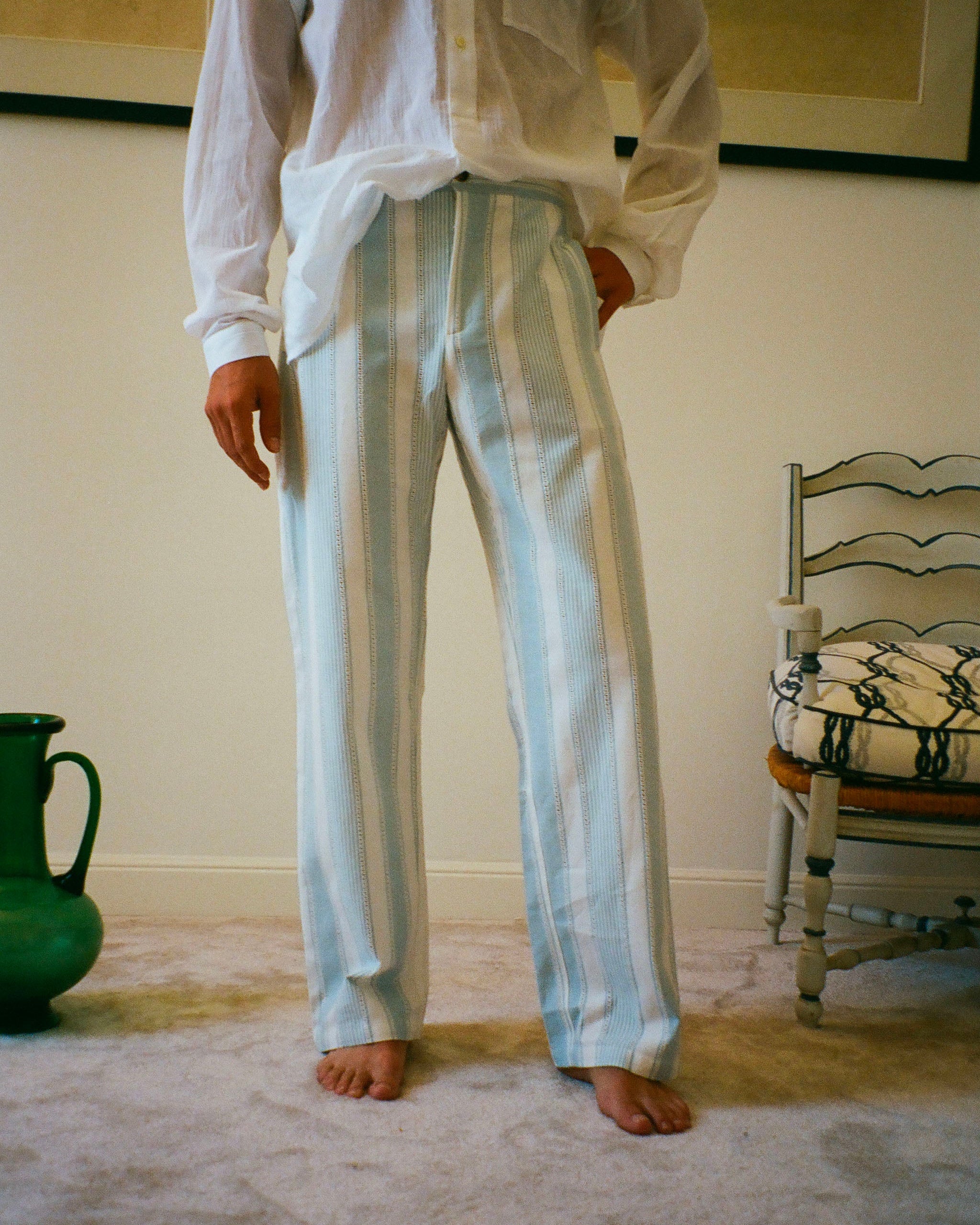 CAPON TROUSERS - STRIPED JACQUARD