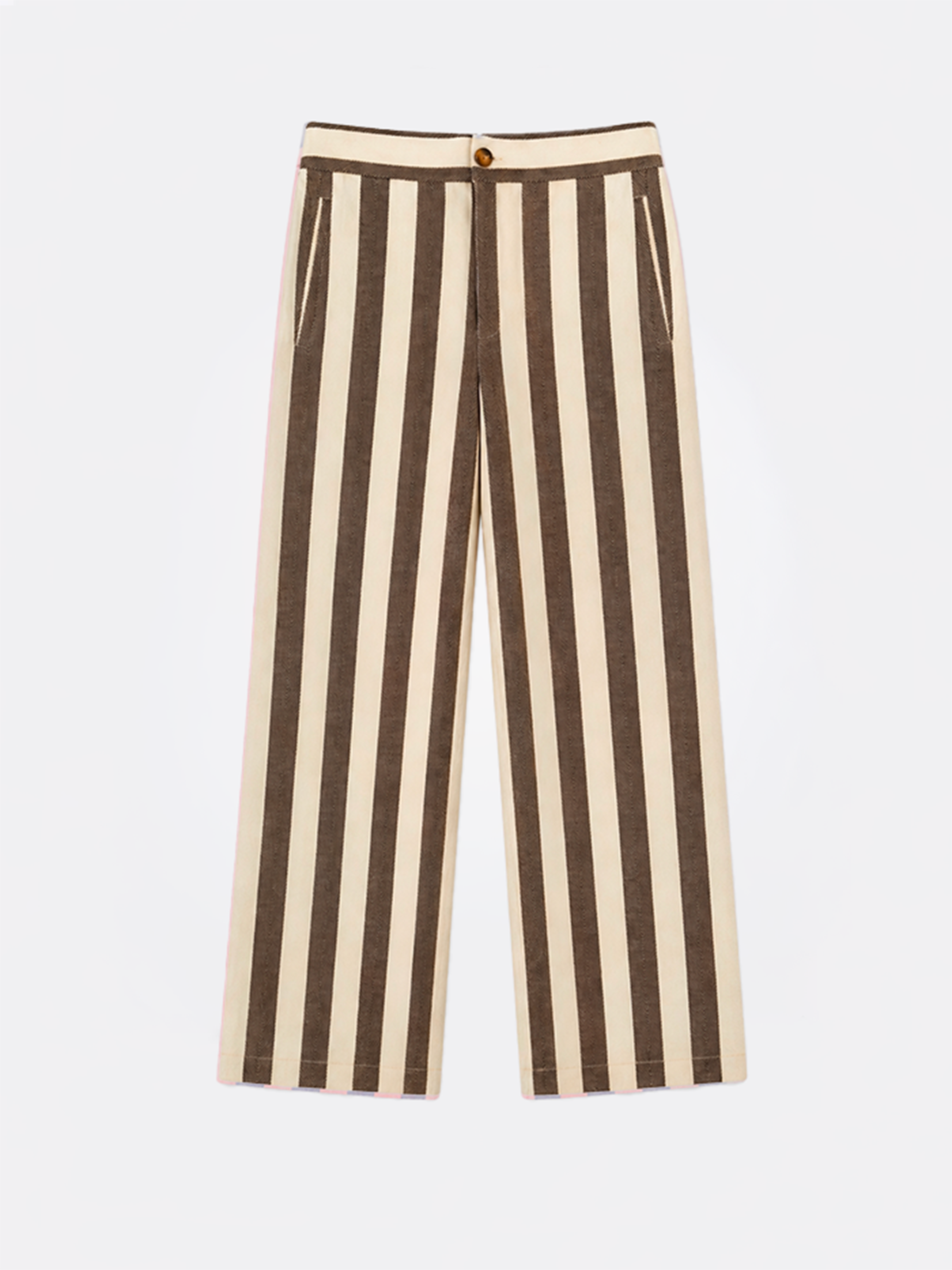 CAPON DOBBY BROWN BEIGE TROUSERS