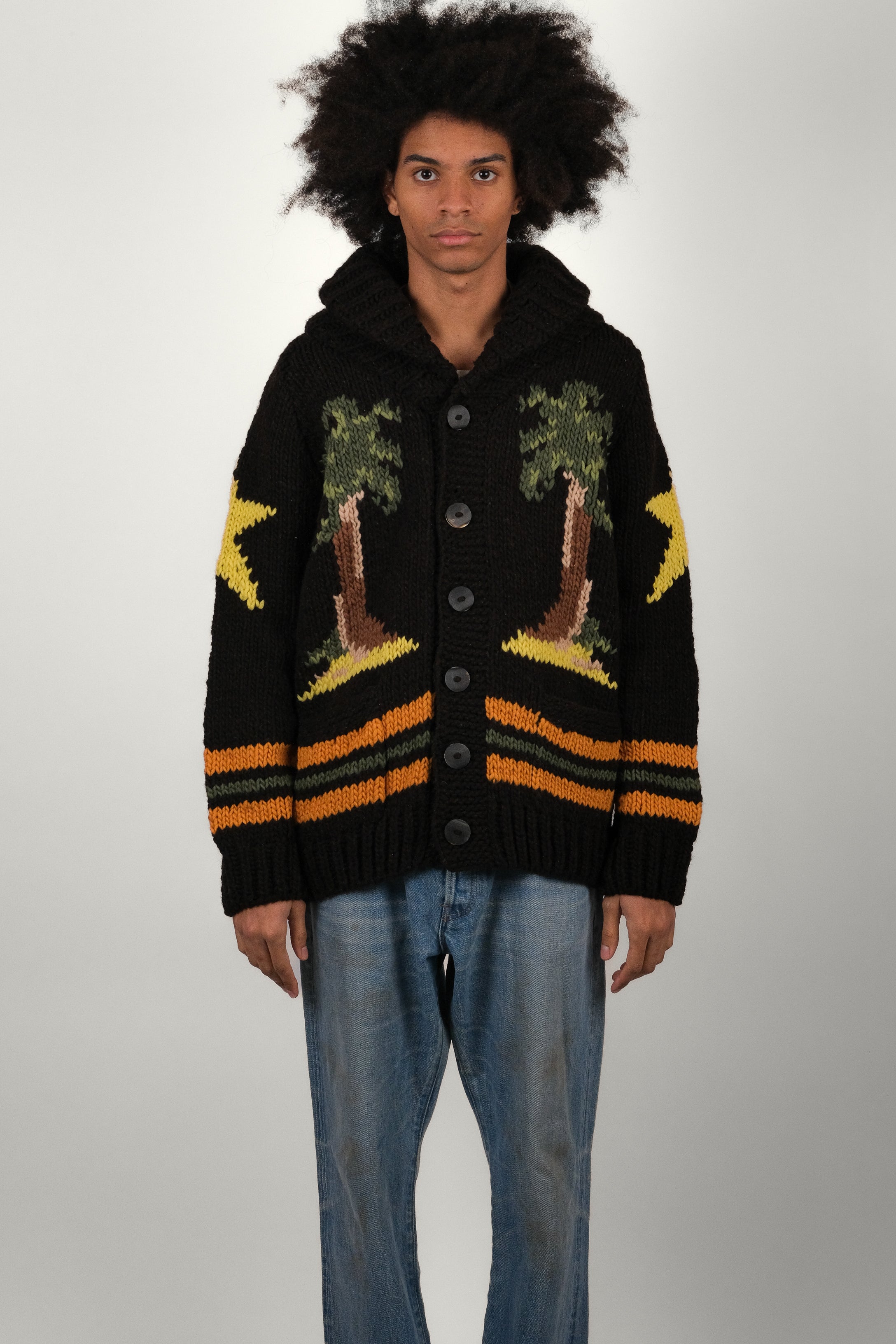 CARDIGAN • MAISON VOYAGE BLACK | Cardigan pour homme Erevan