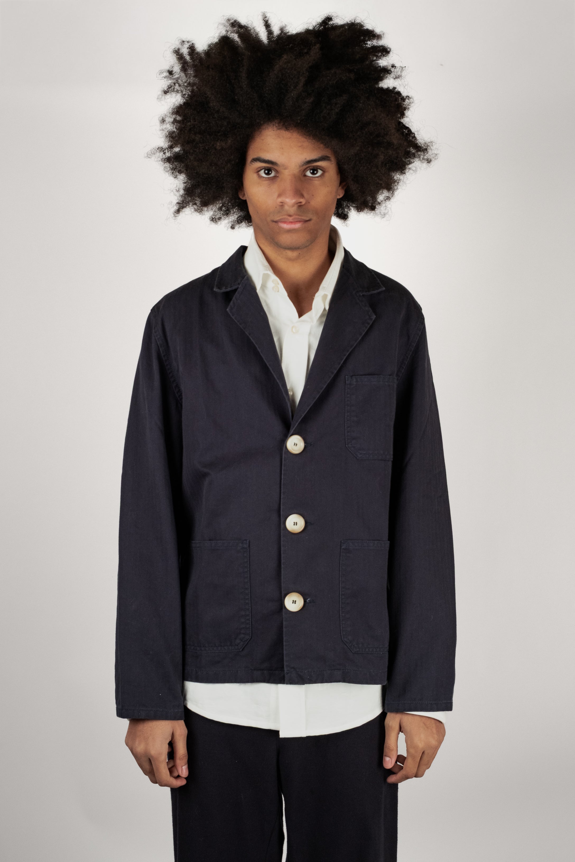 LA PONCHE JACKET - BLACK HERRINGBONE