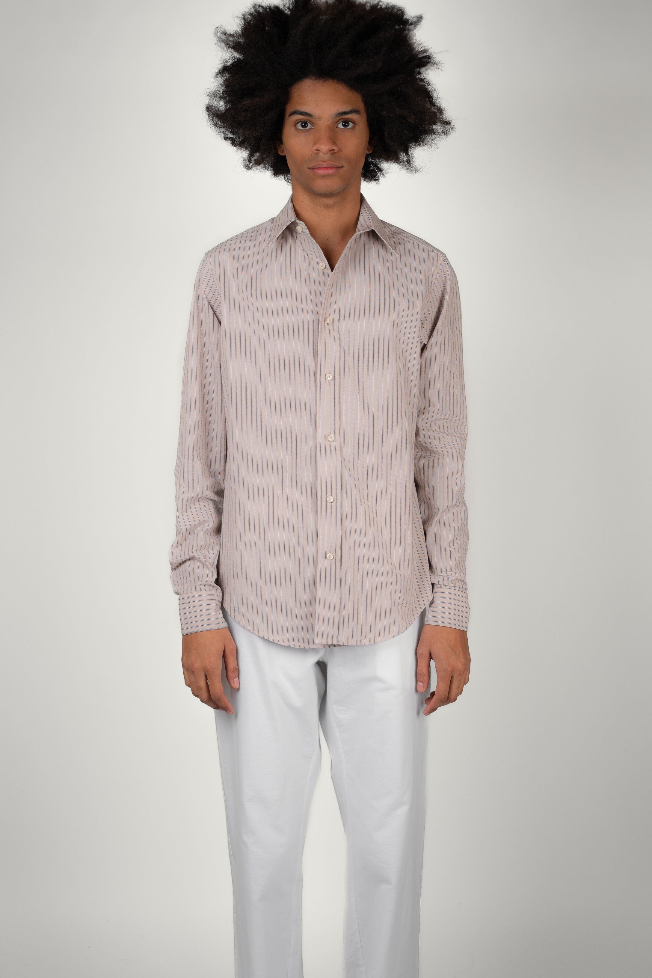 CHEMISE EREVAN OXFORD • STRIPE BEIGE | Chemise pour homme Erevan