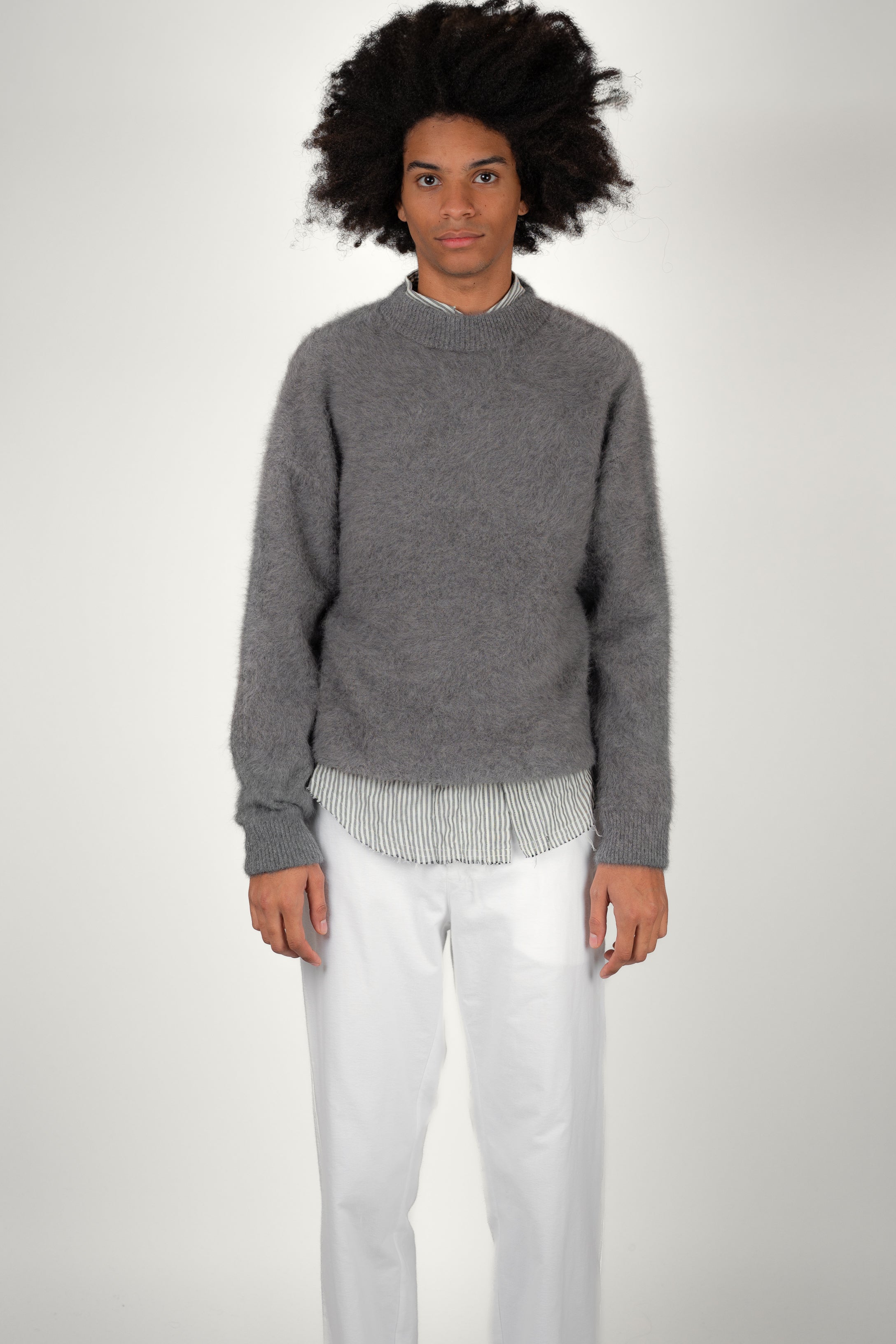 CREWNECK FOX • CASHMERE GRIS | Crewneck pour homme Erevan