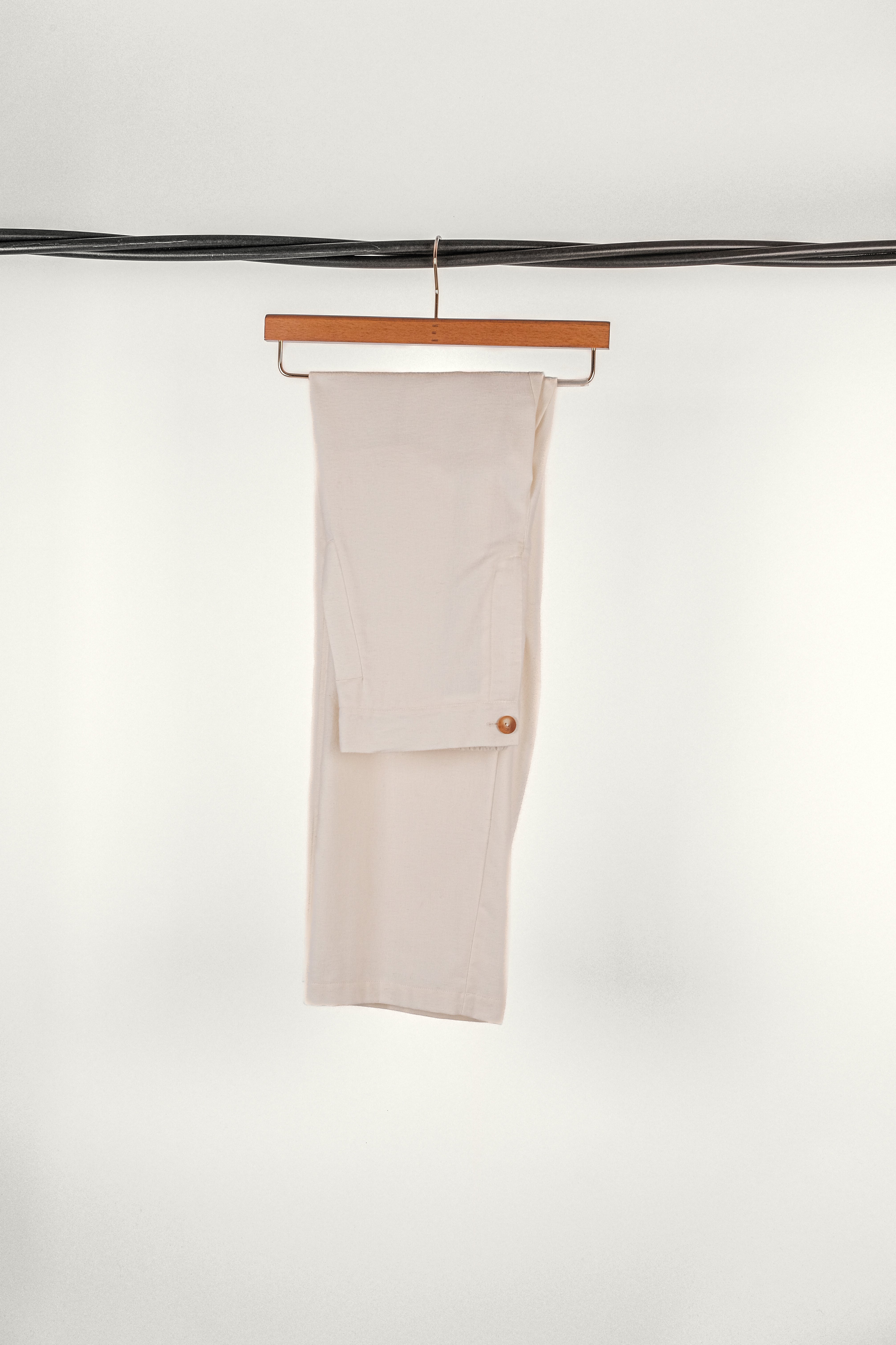PANTALON CAPON • BRUSHED TWILL CREME | Pantalon pour homme Erevan