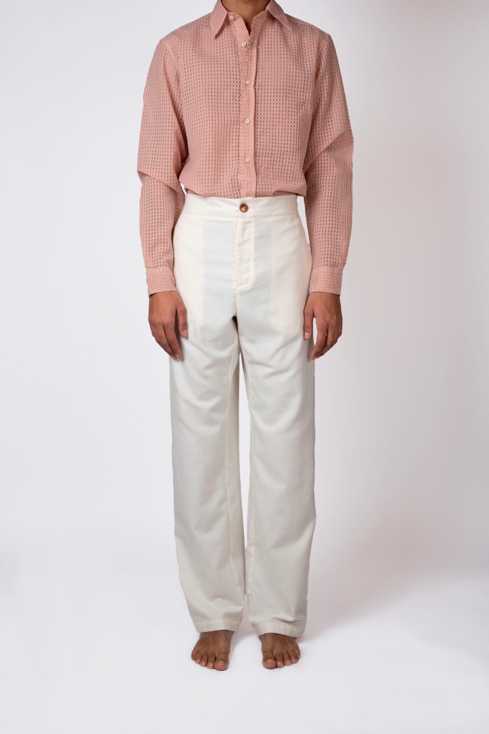 PANTALON CAPON • BRUSHED TWILL CREME | Pantalon pour homme Erevan