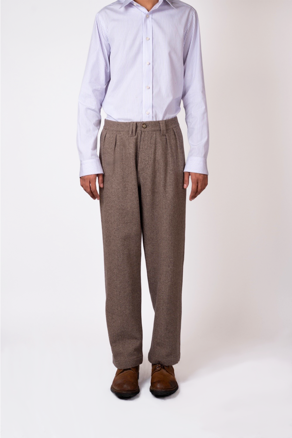 PANTALON WALTER • HERRINGBONE WOOL TAUPE | Pantalon pour homme Erevan