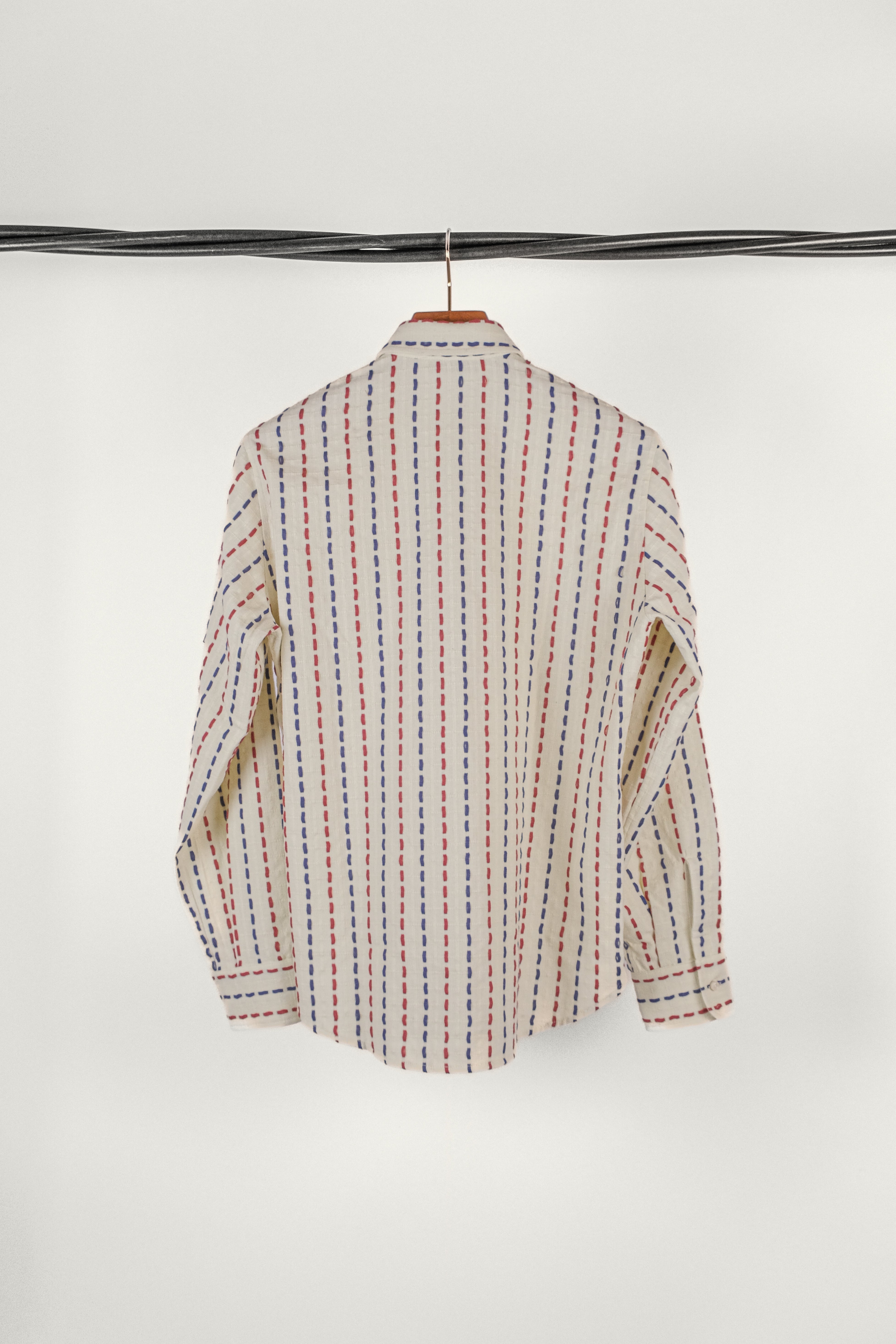 CHEMISE CAMARGUE • JACQUARD BLEU BLANC ROUG | Chemise pour homme Erevan