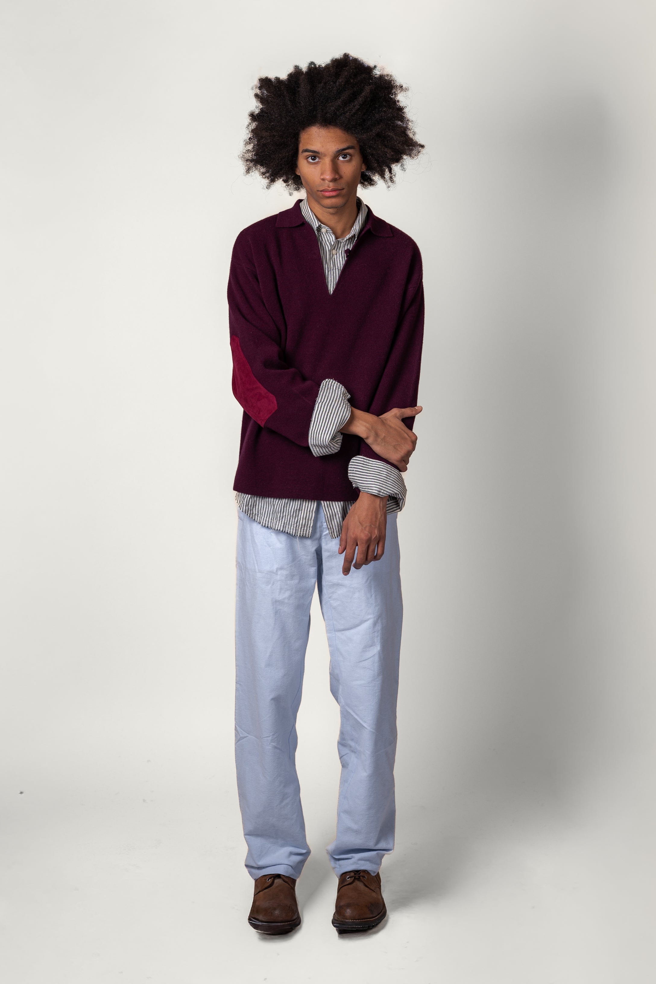 VAREUSE LA PONCHE • MERINO WOOL BORDEAUX | Vareuse pour homme Erevan