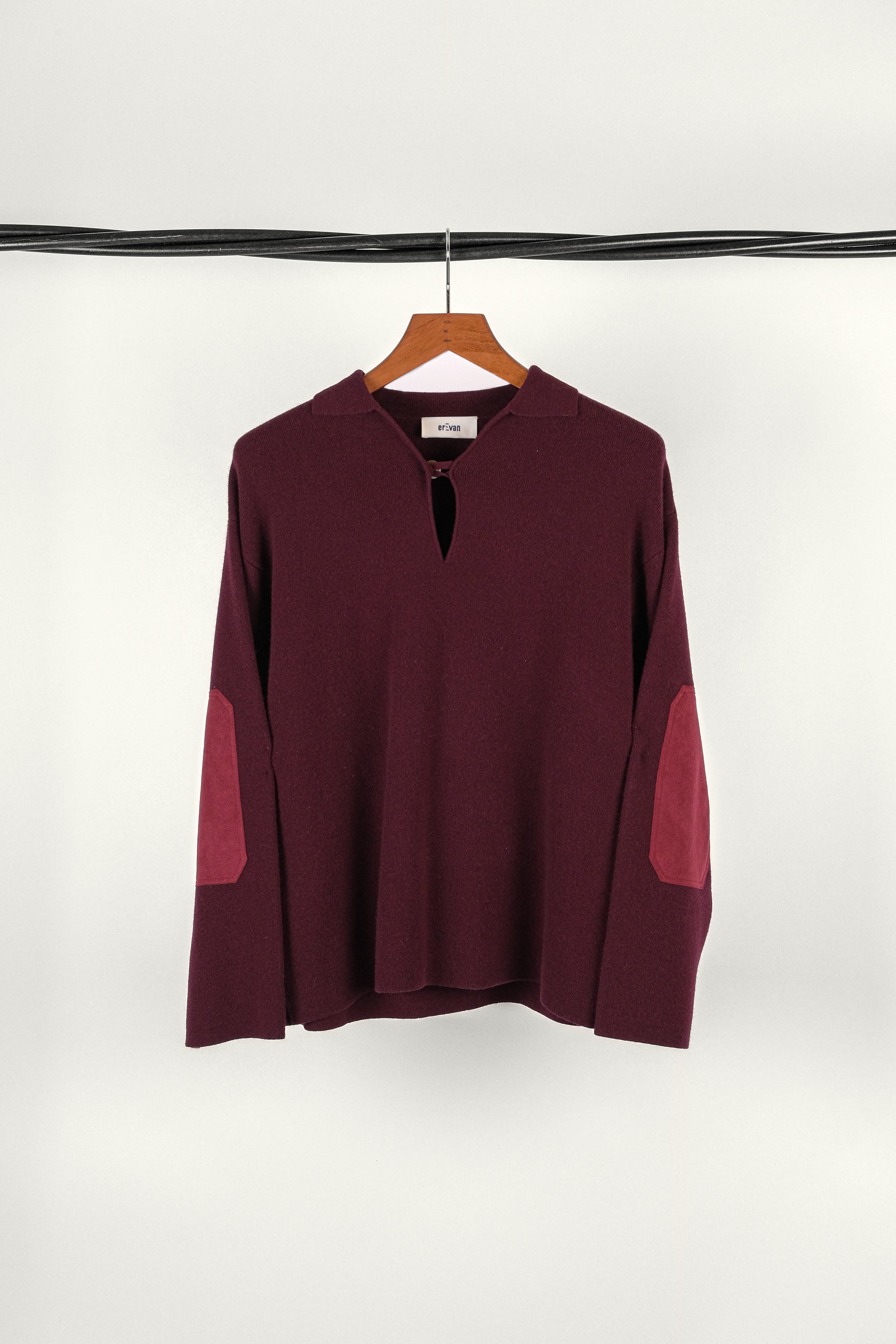 VAREUSE LA PONCHE • MERINO WOOL BORDEAUX | Vareuse pour homme Erevan