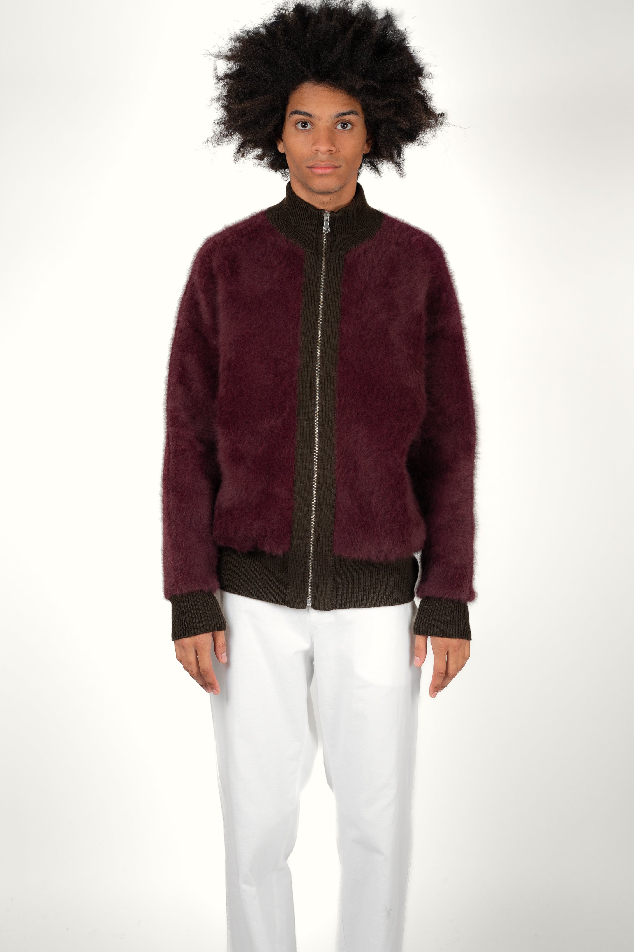 ZIP JACKET FUJI • CASHMERE BURGUNDY | Zip Jacket Fuji pour homme Erevan
