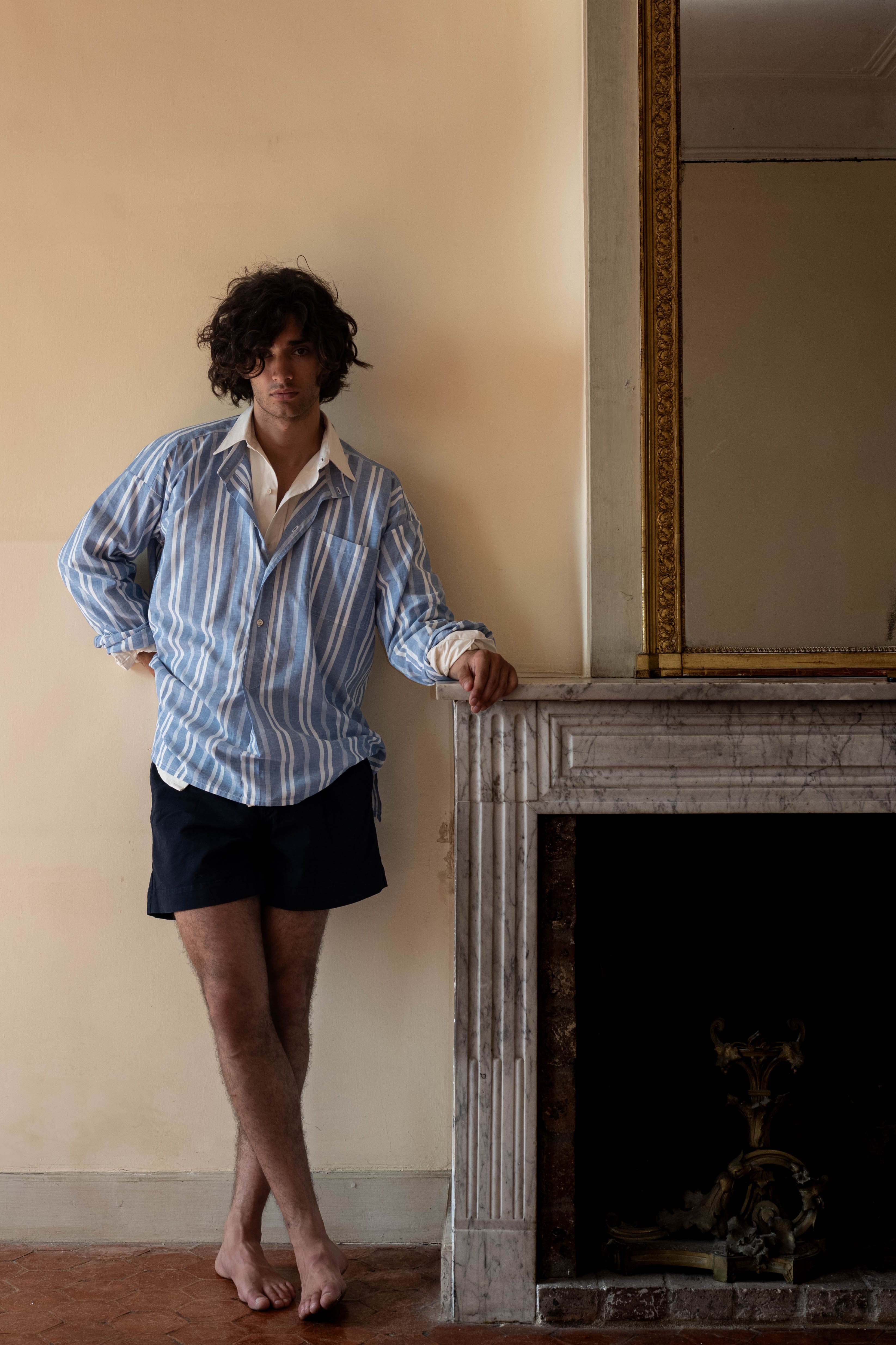 CHEMISE LICES - RAYURE INDIGO