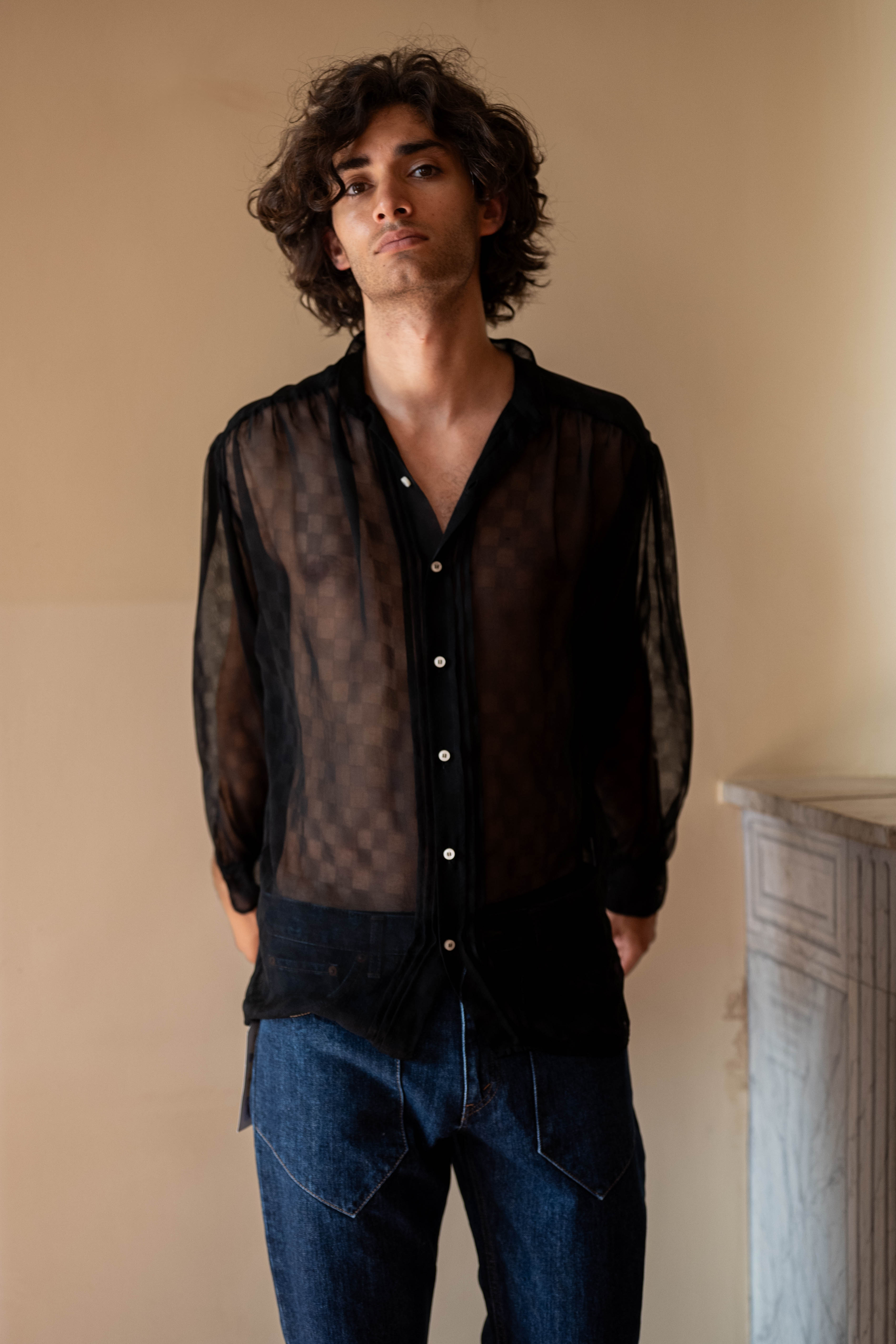 CHEMISE SIGNAC PLISSE NOIR