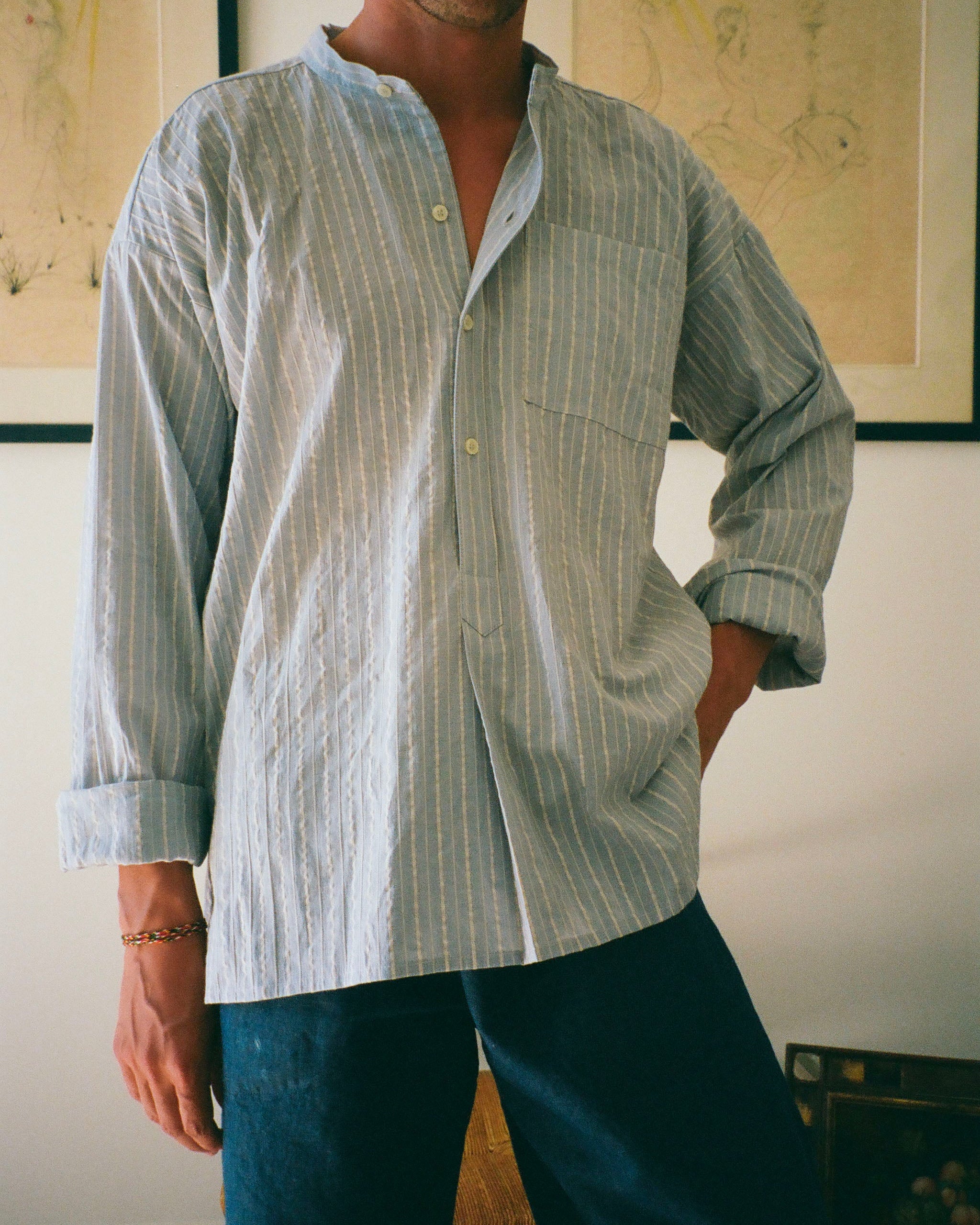 LICES SHIRT - TURQUOISE STRIPE