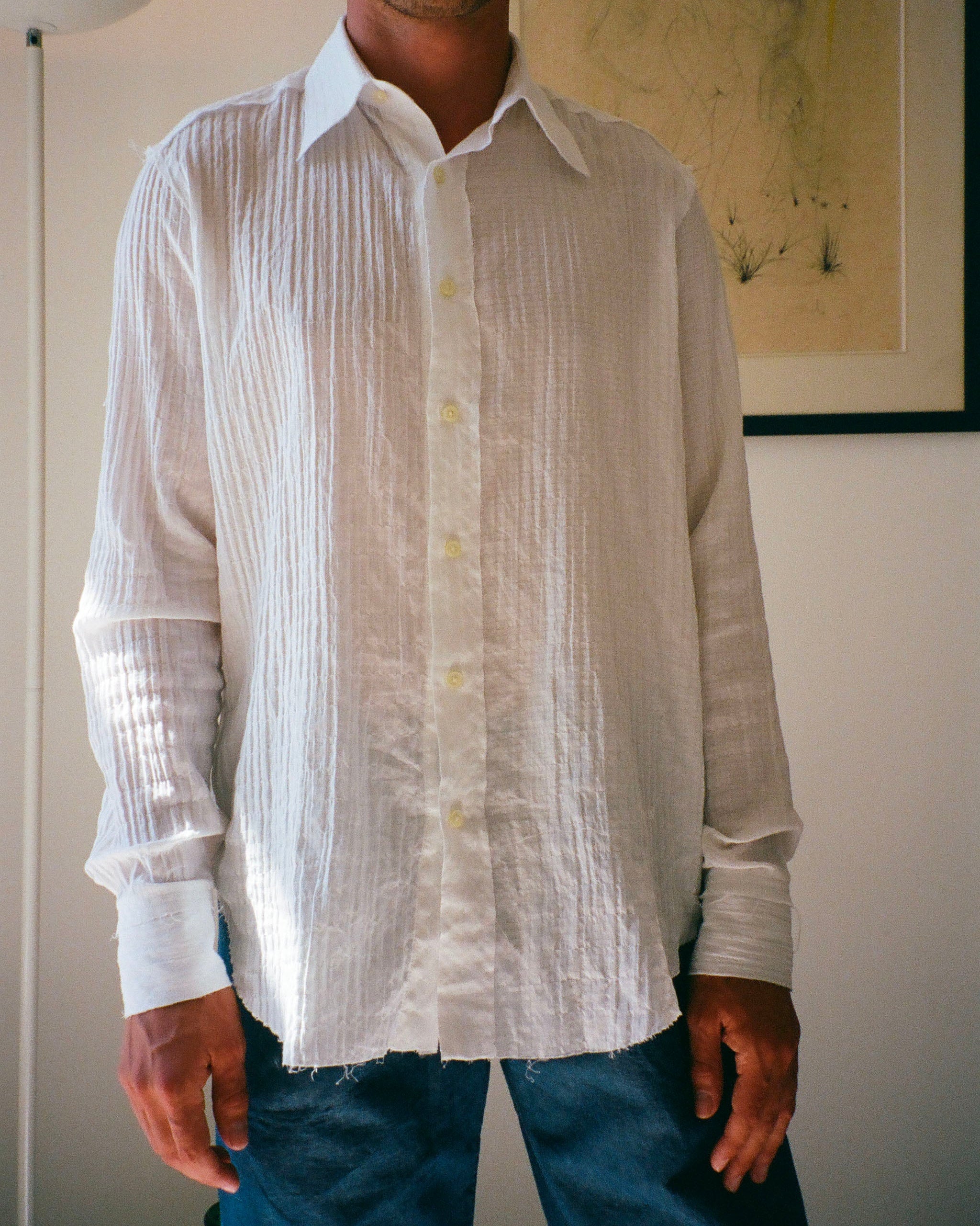 CHEMISE JAGGER DAMIER BLANC