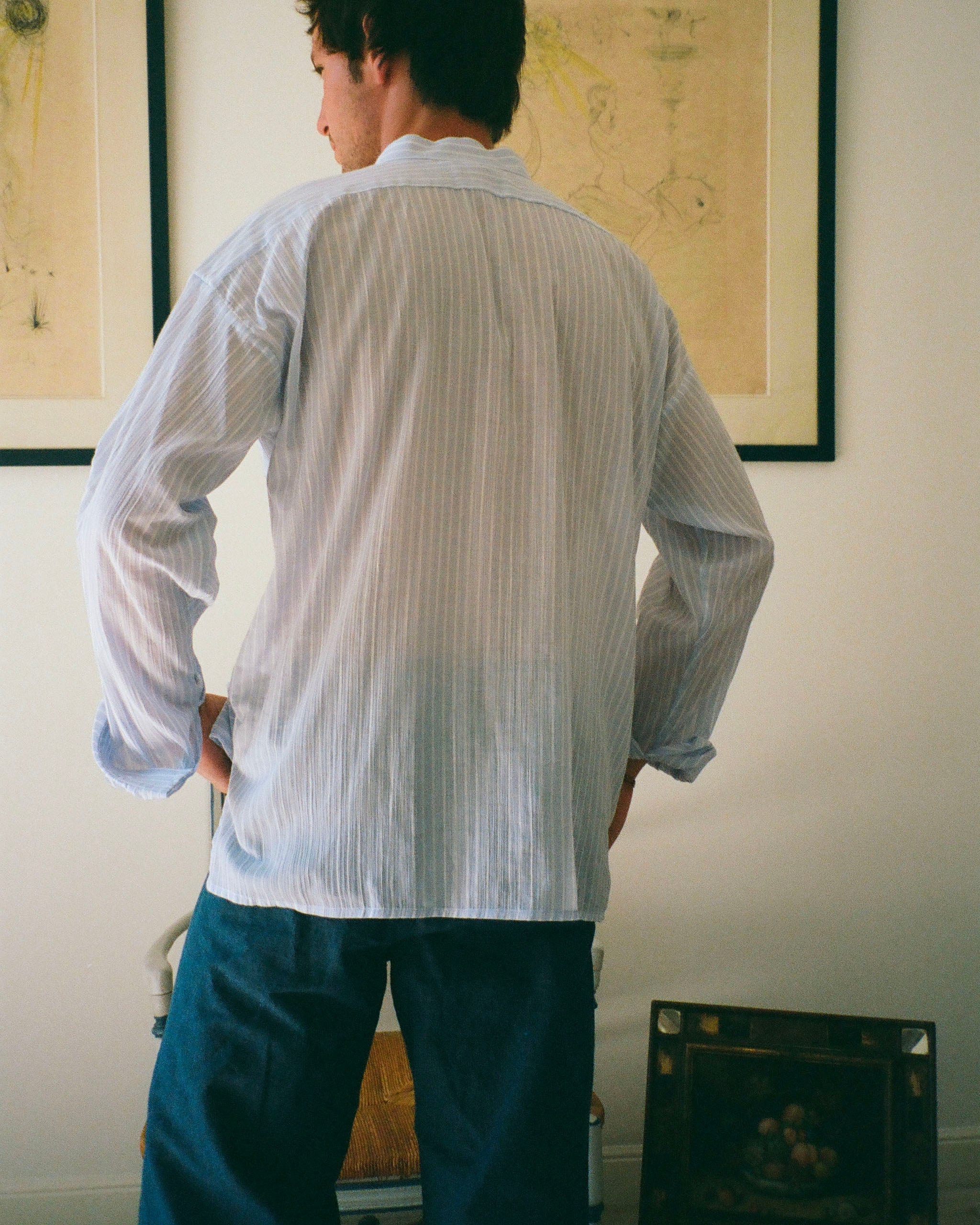 CHEMISE LICES RAYURES BLEU