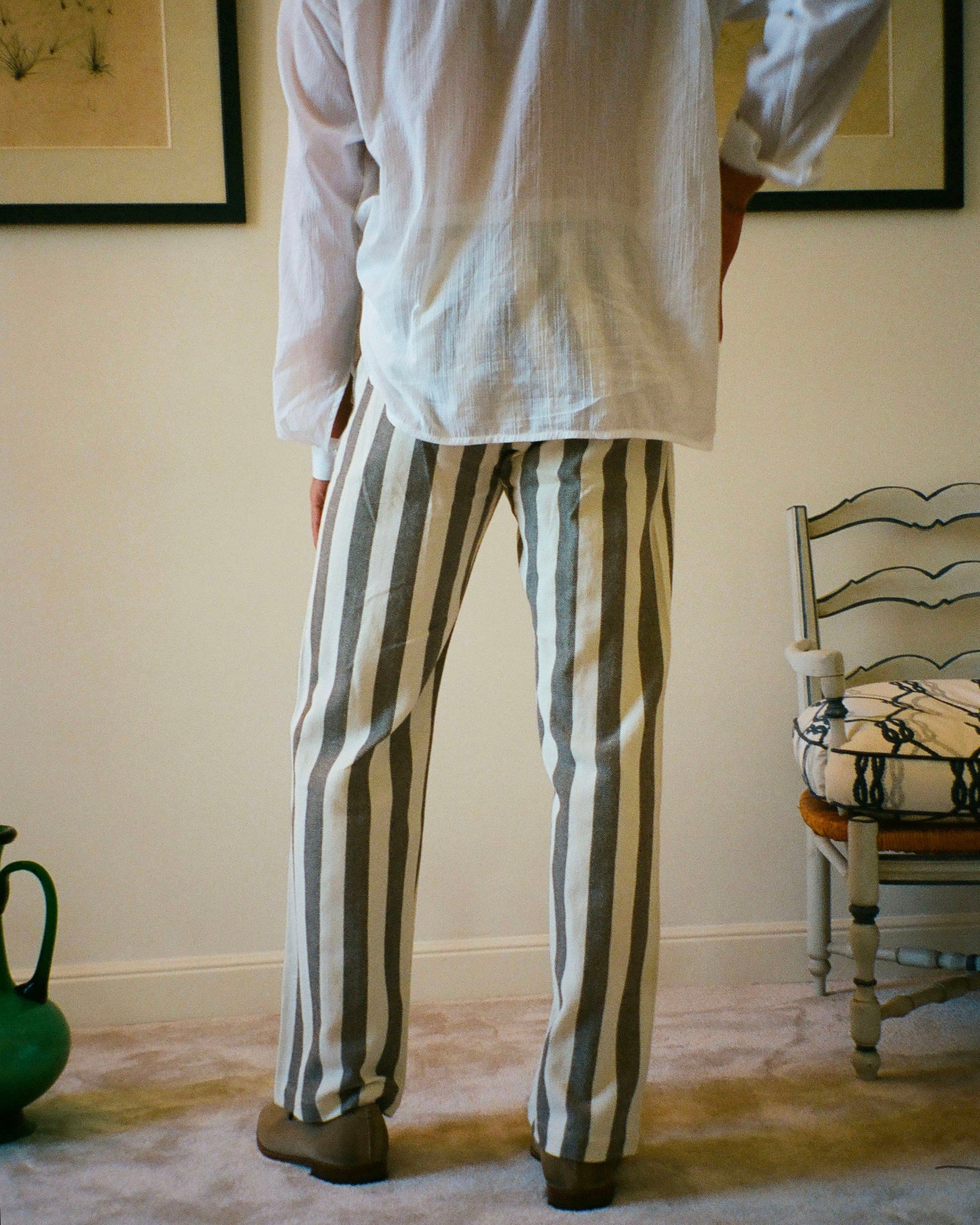 CAPON DOBBY BROWN BEIGE TROUSERS