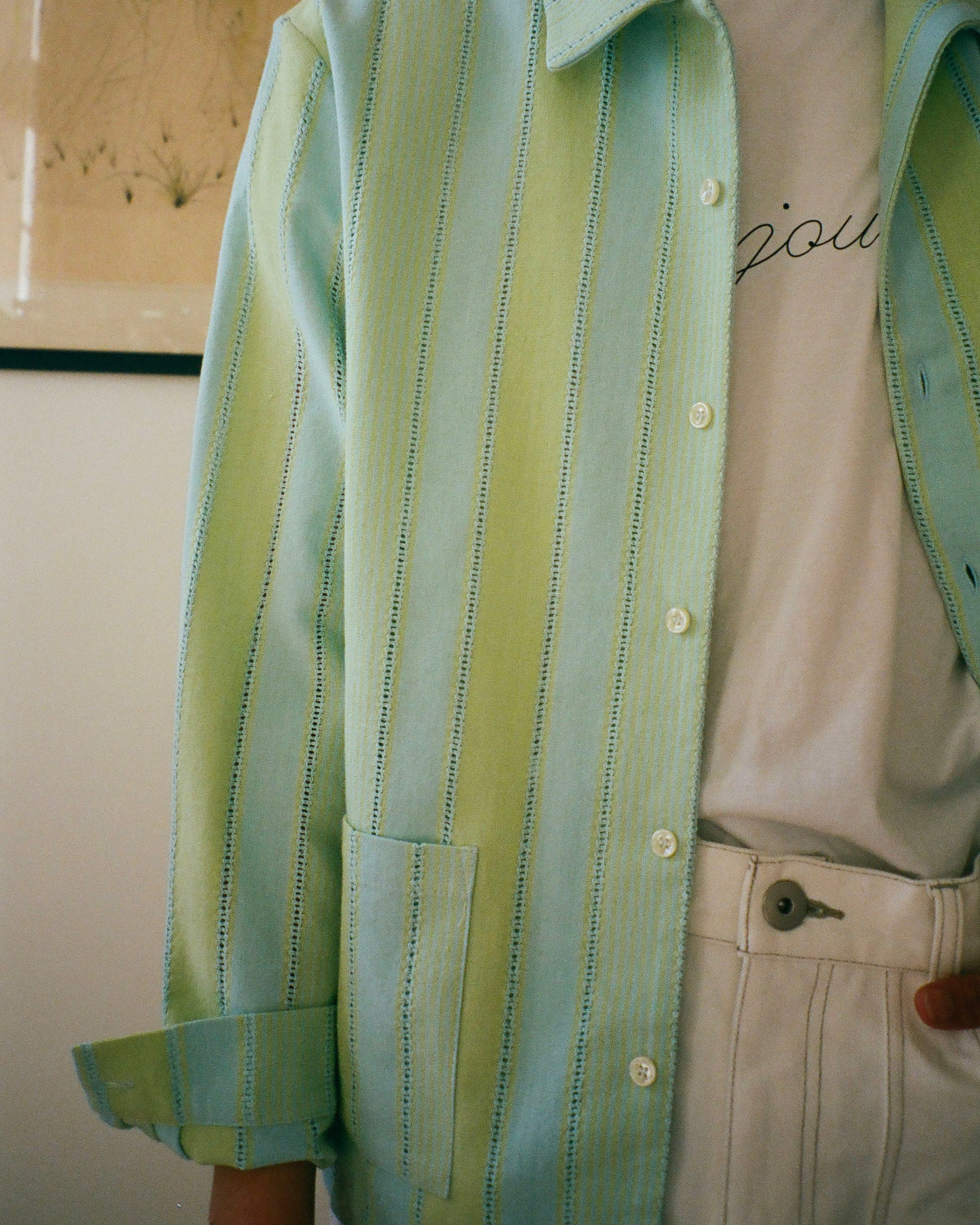 SURCHEMISE CAPON RAYURES MINT