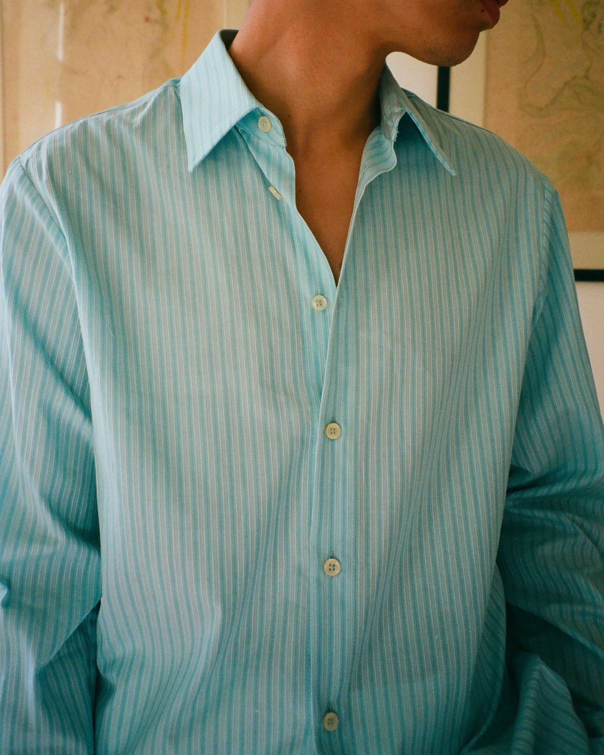 RUBY SHIRT - AQUA BLUE CHAMBRAY