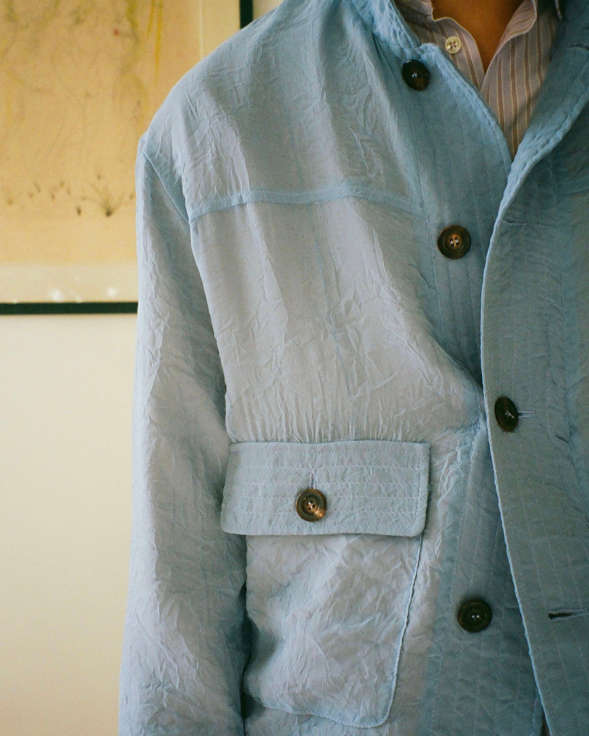 VESTE 8B99 FROISSÉE AZUR