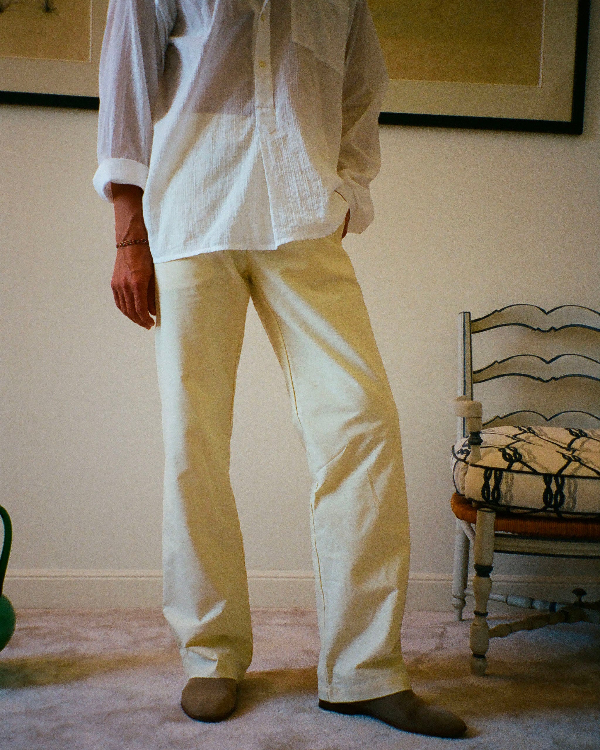 PANTALON CAPON OXFORD JAUNE