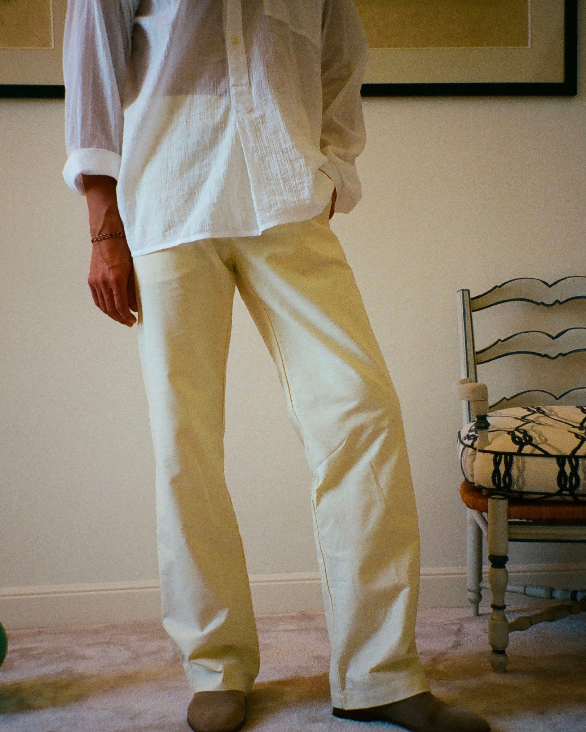 PANTALON CAPON OXFORD JAUNE