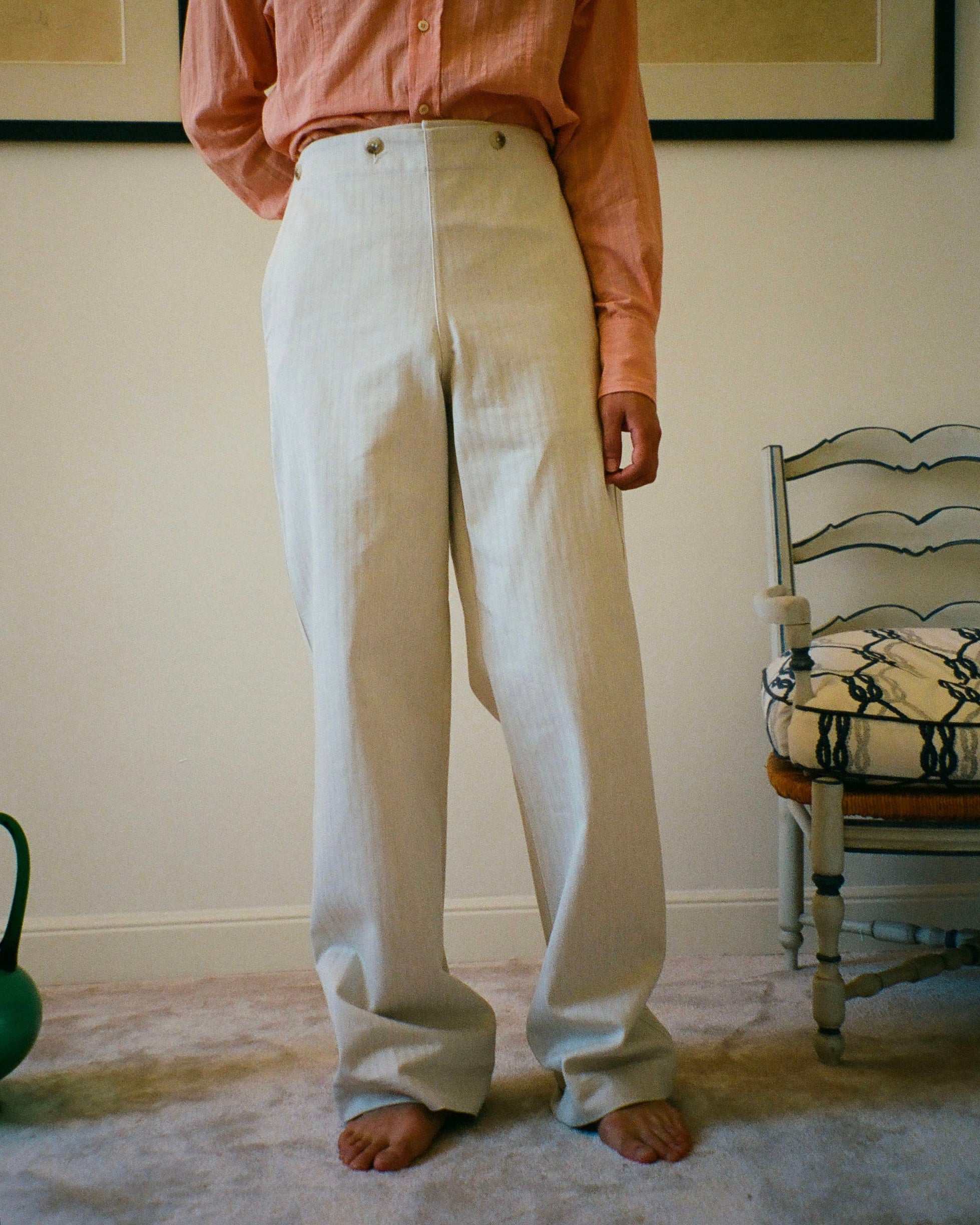 PANTALON A PONT HERRINGBONE SABLE