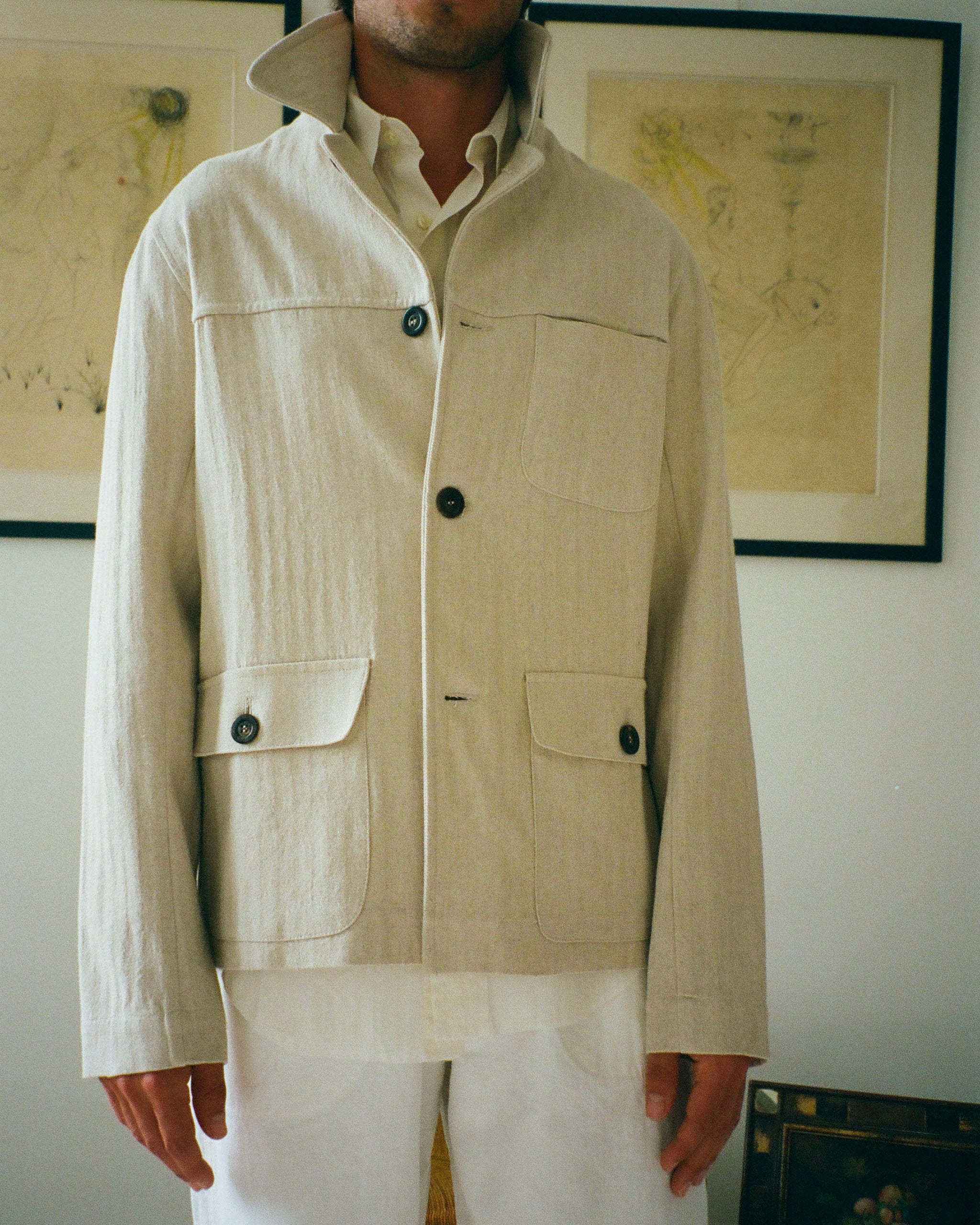 VESTE CAMARGE D'ÉTÉ HERRINGBONE SABLE