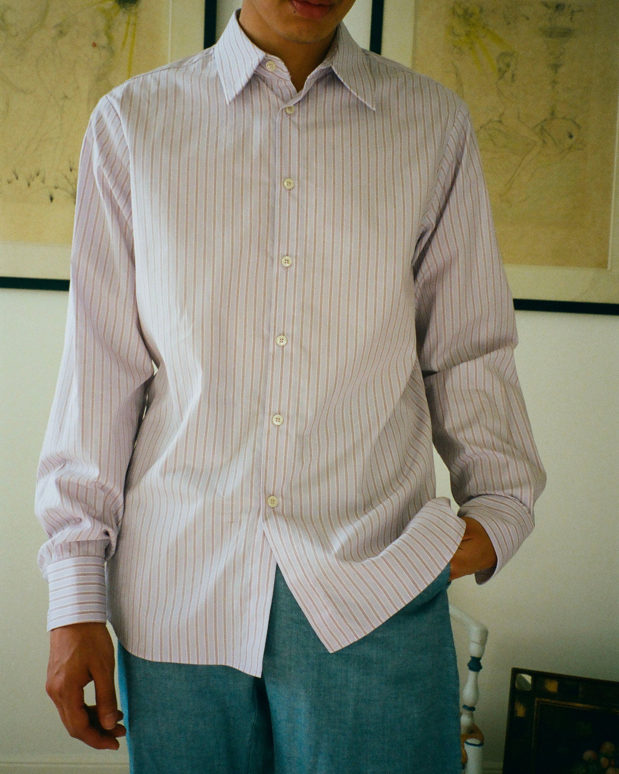 CHEMISE ELTON RAYURES PARMES