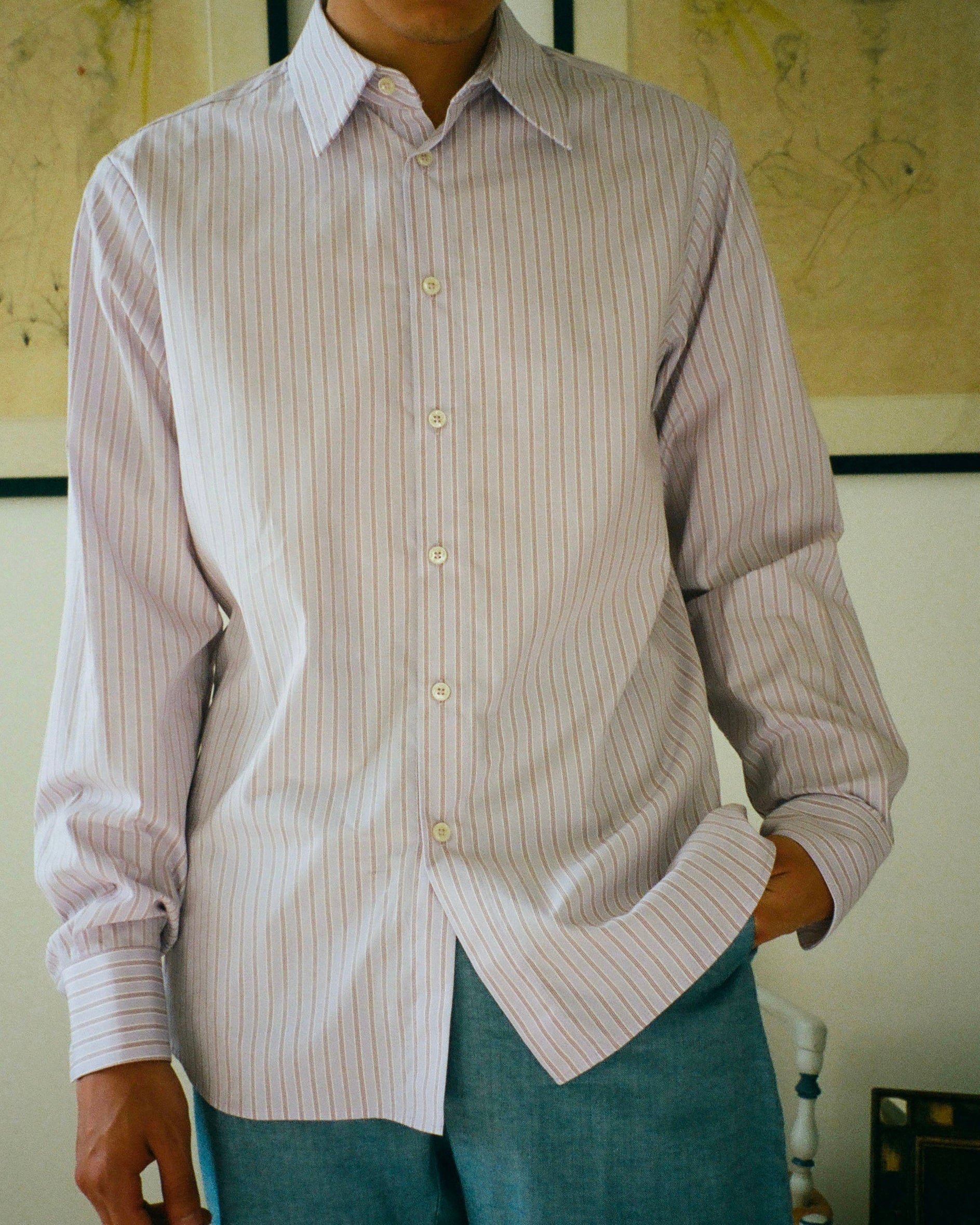 CHEMISE ELTON RAYURES PARMES