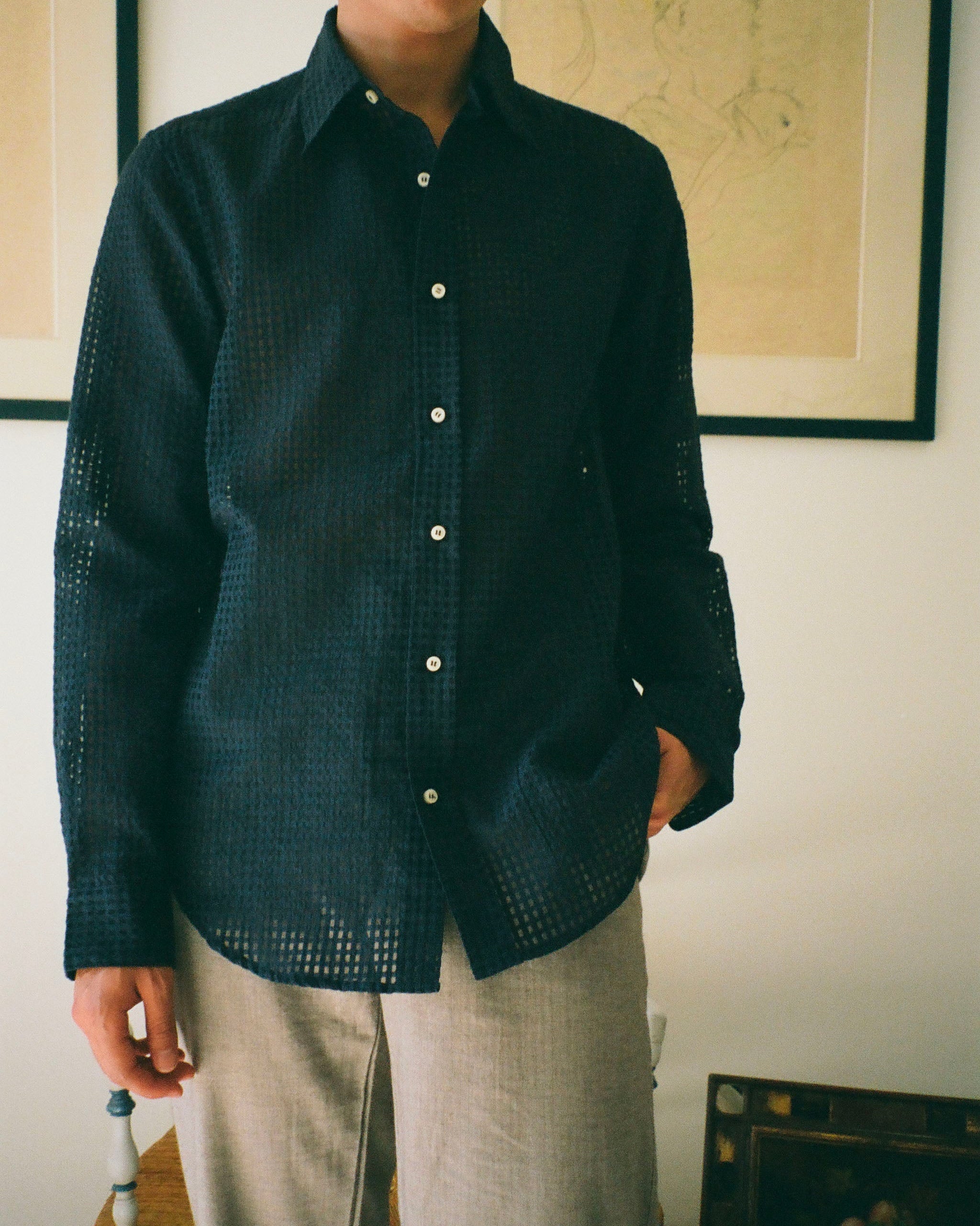EREVAN SHIRT - NAVY CHECK