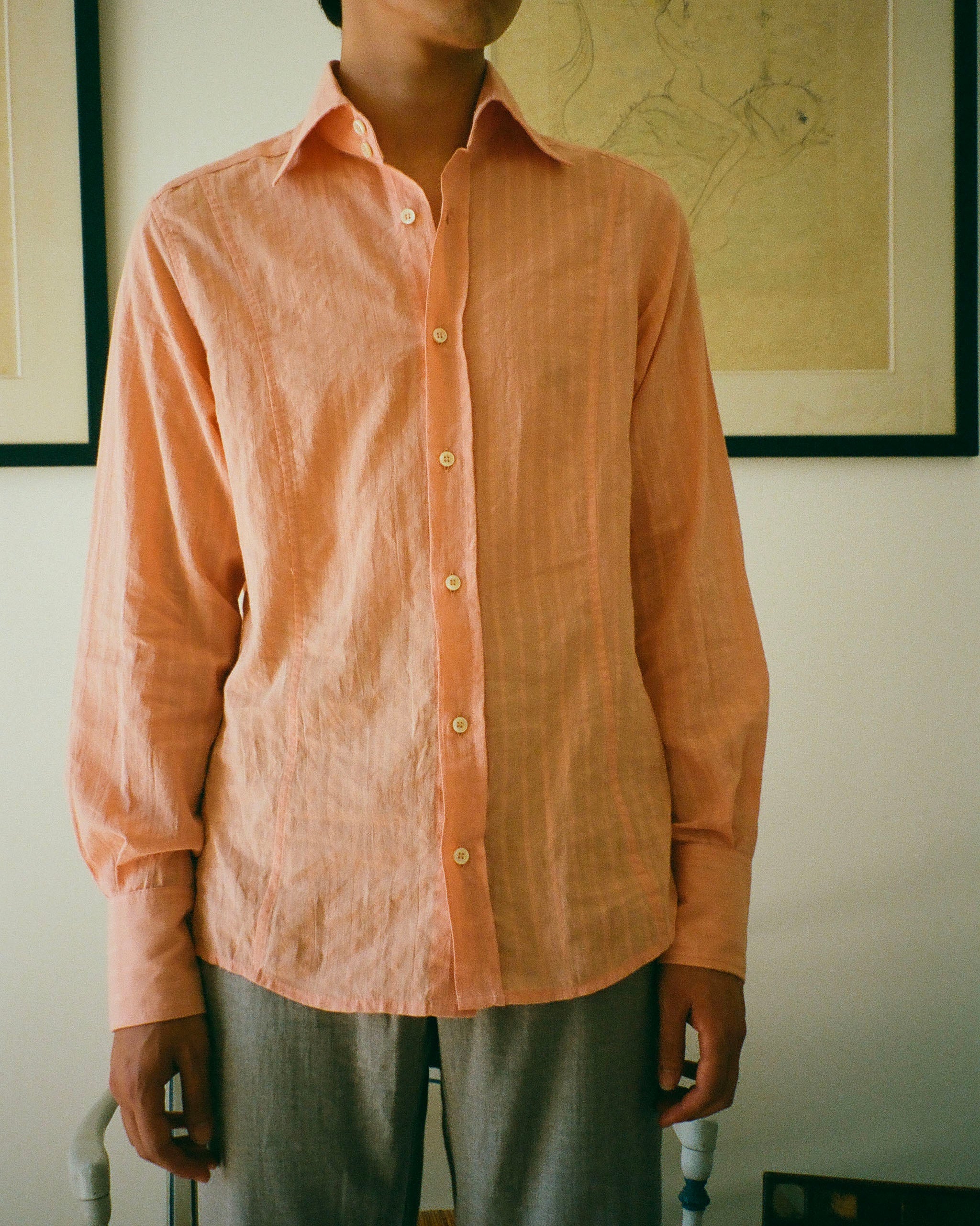 CHEMISE WILL RAYURES ORANGE