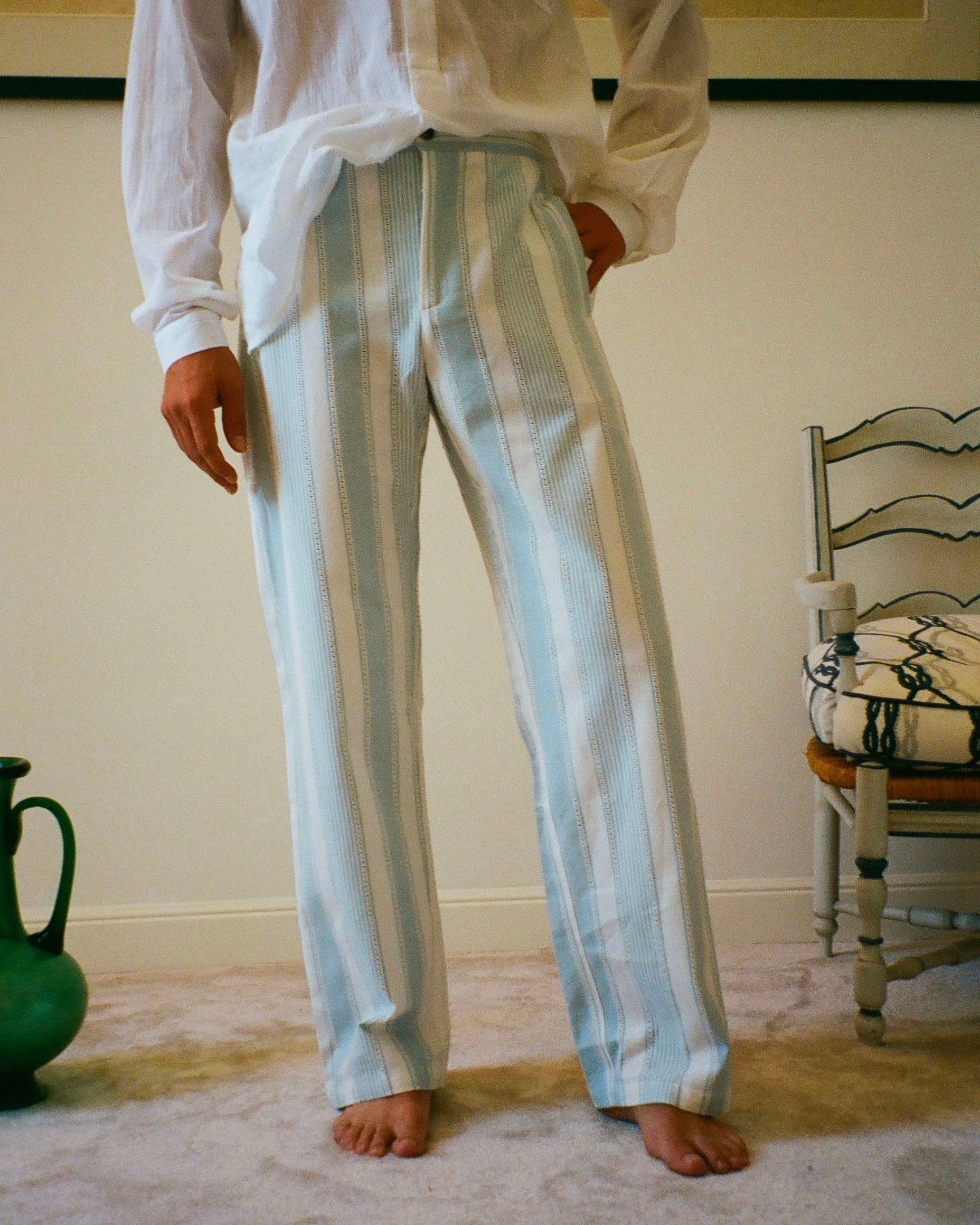 CAPON TROUSERS - STRIPED JACQUARD