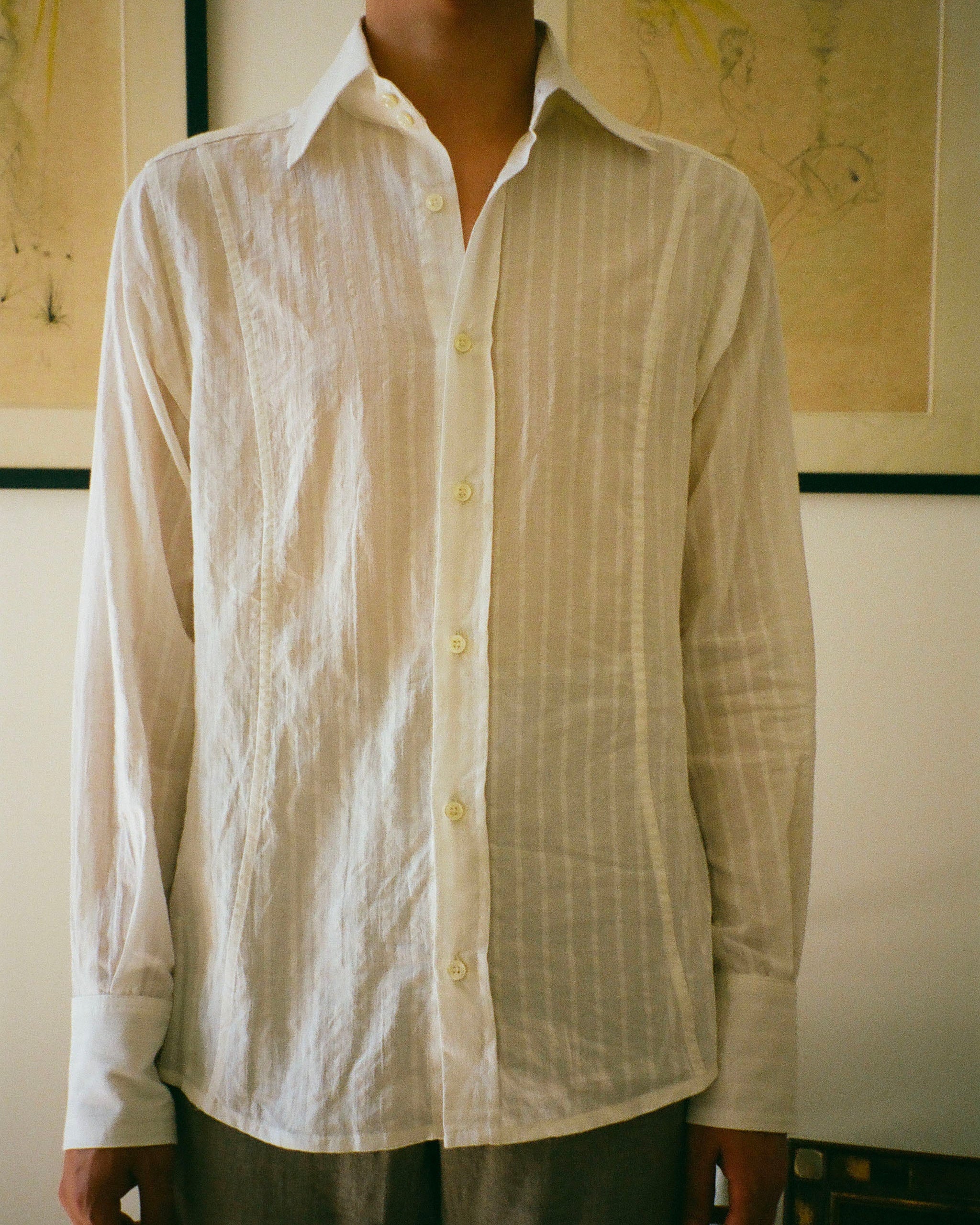 CHEMISE WILL RAYURES IVORY