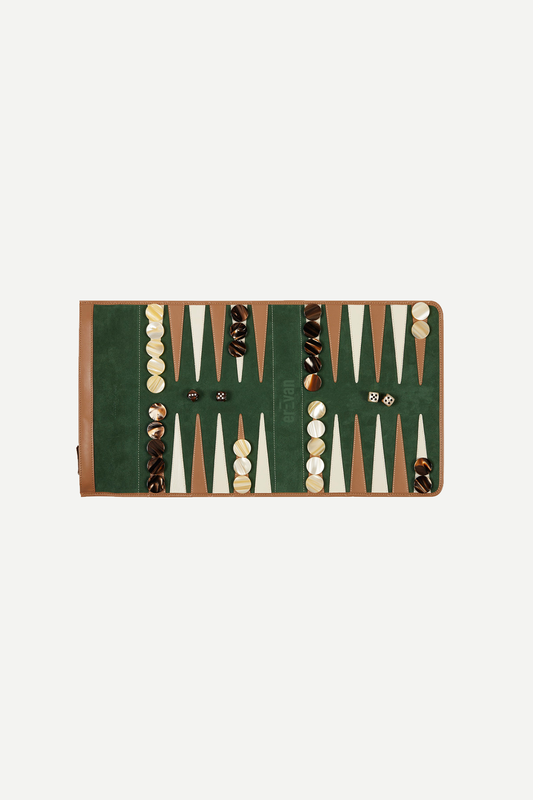 BACKGAMMON VICTOR - VELOURS BASILICO - Hector Saxe pour erEvan