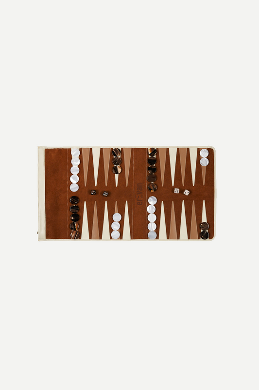 BACKGAMMON VICTOR - VELOURS COGNAC - Hector Saxe pour erEvan