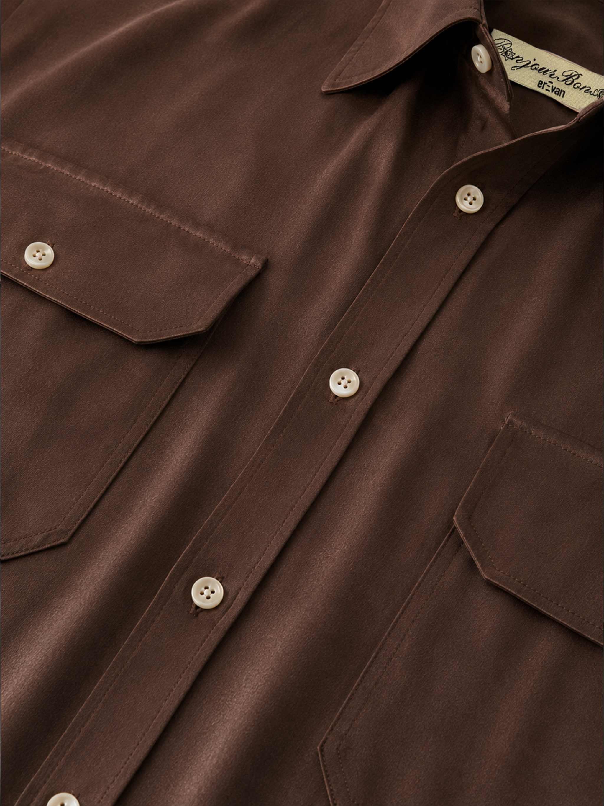 CHEMISE CAMARGUE  - VISCOSE MARRON