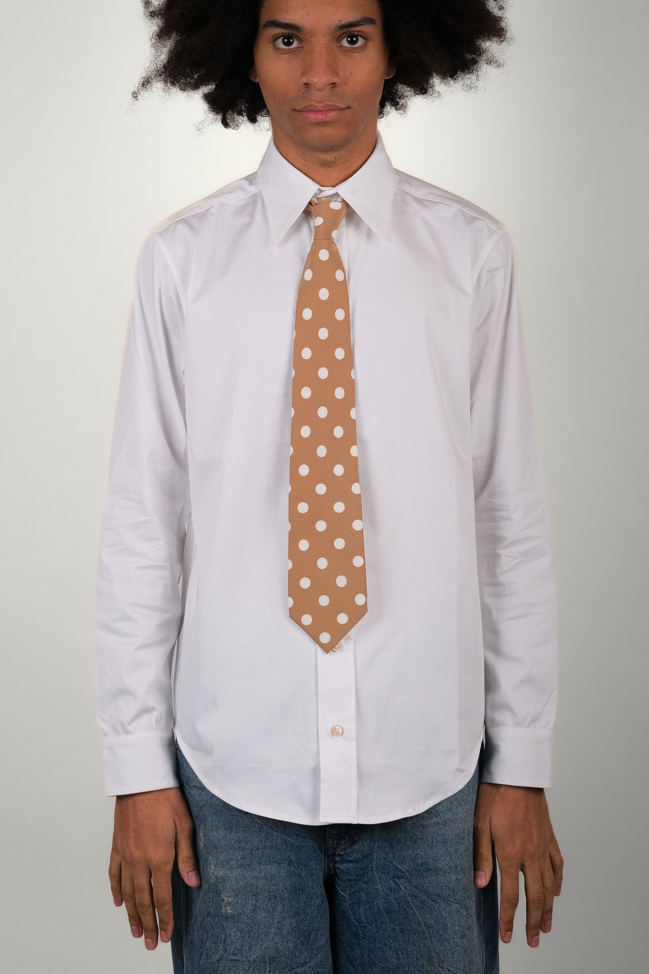 CRAVATE • POLKADOT BEIGE | Cravate pour homme Erevan