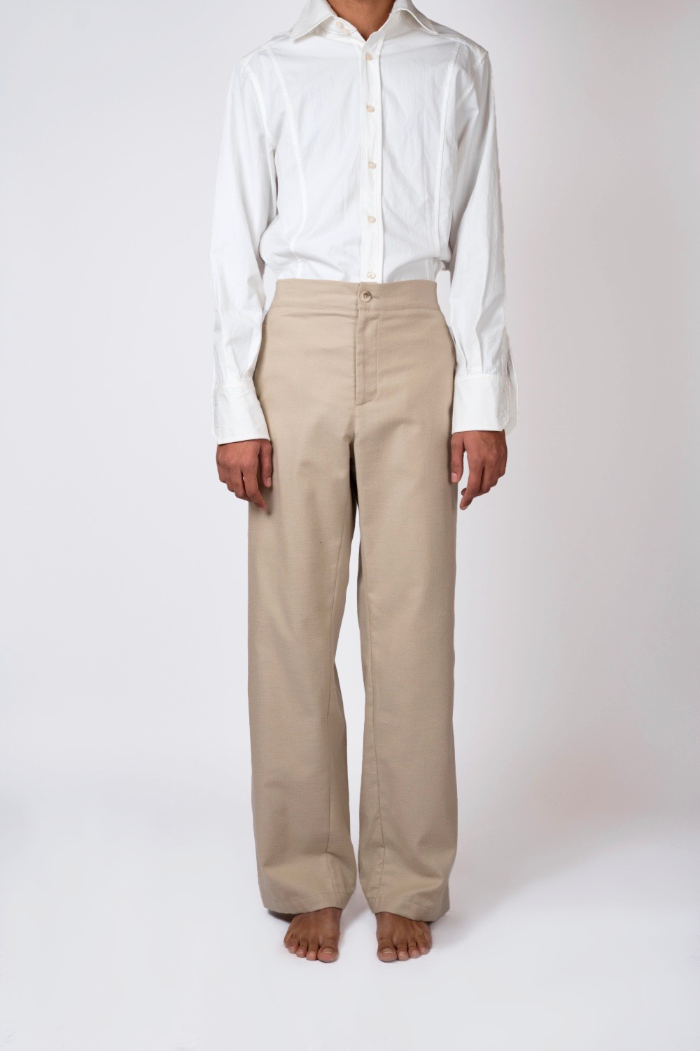 PANTALON CAPON • BRUSHED TWILL BEIGE | Pantalon pour homme Erevan