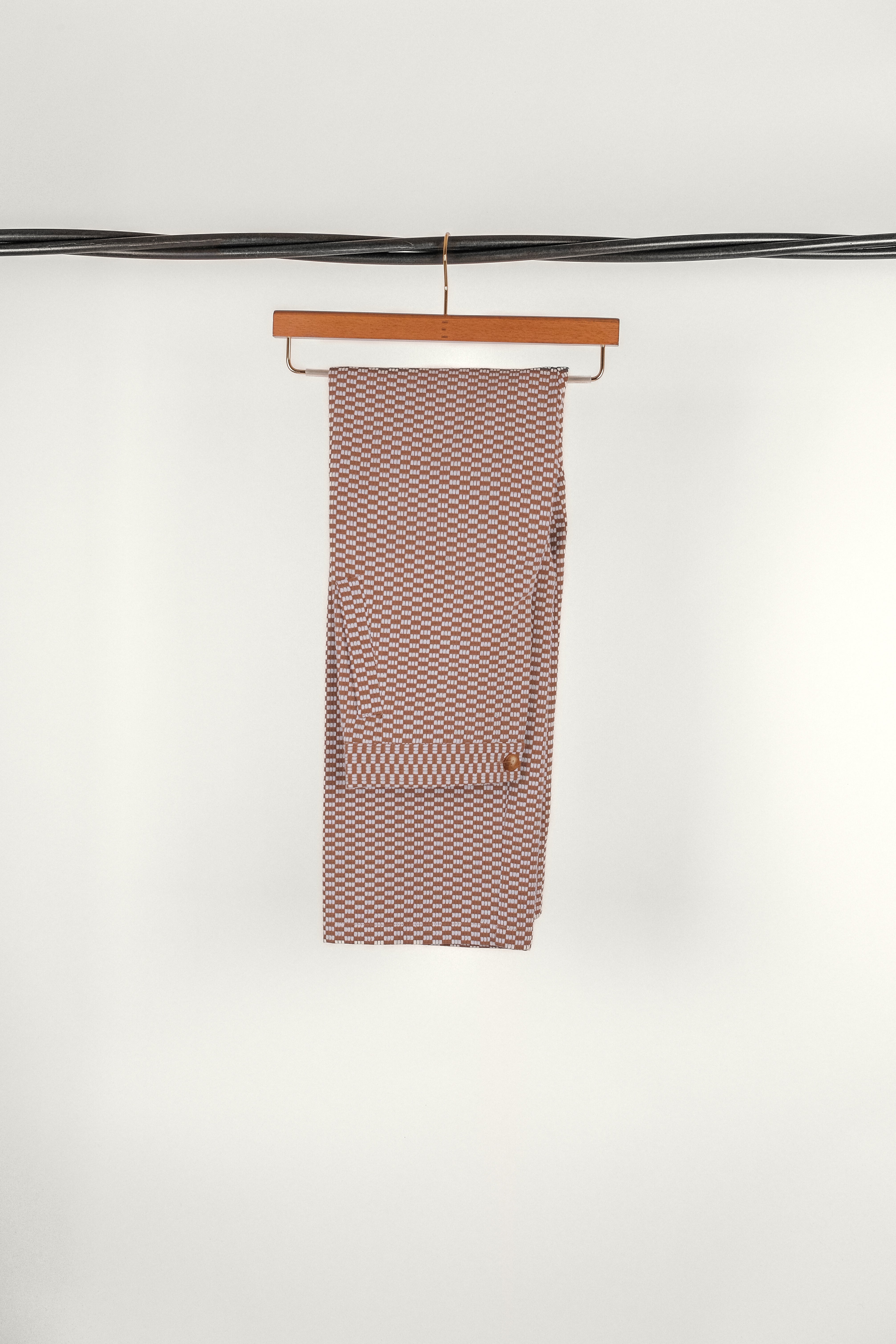 PANTALON CAPON • DOBBY MARRON & BLANC | Pantalon pour homme Erevan