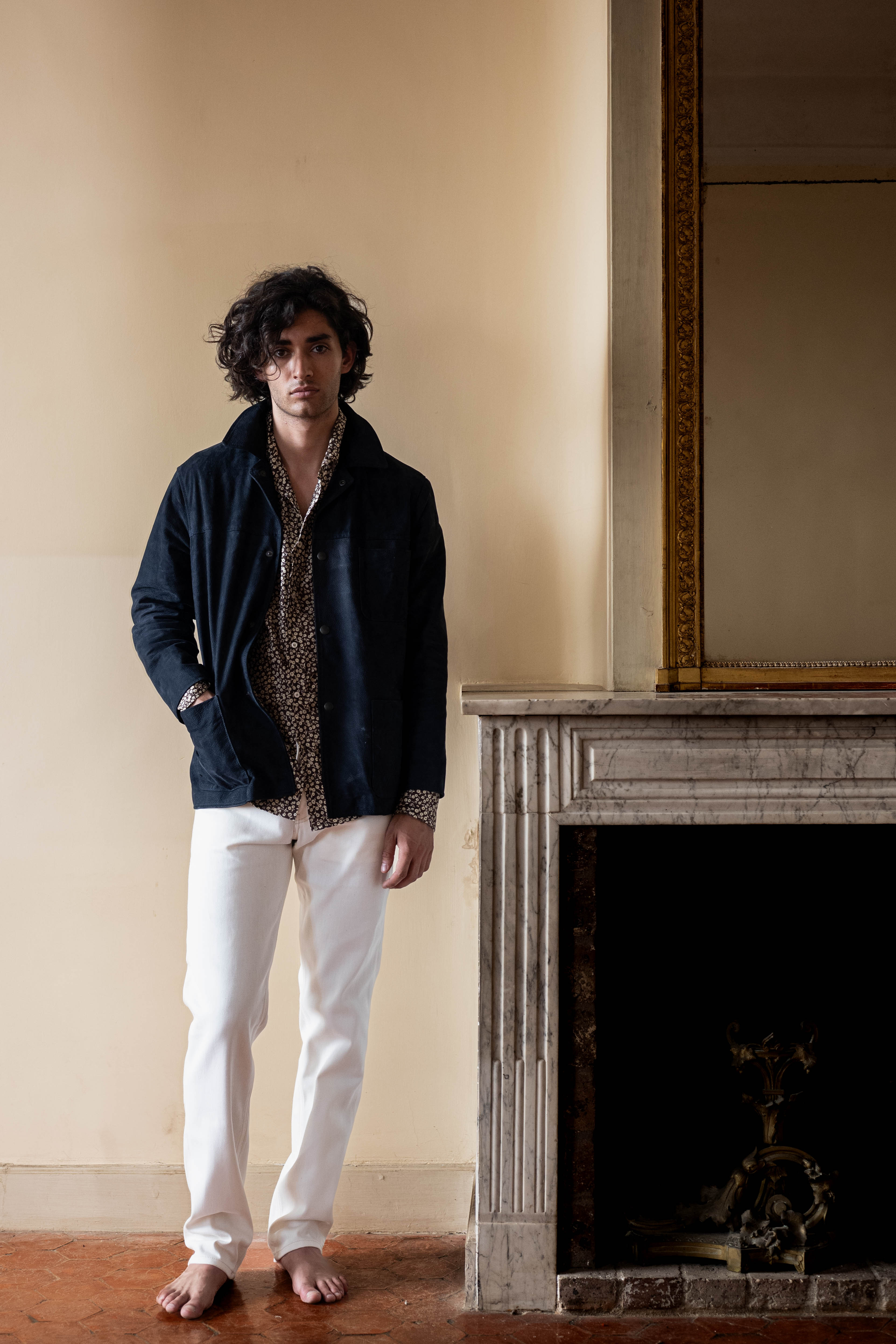 VESTE CAMARGUE - CUIR MARINE